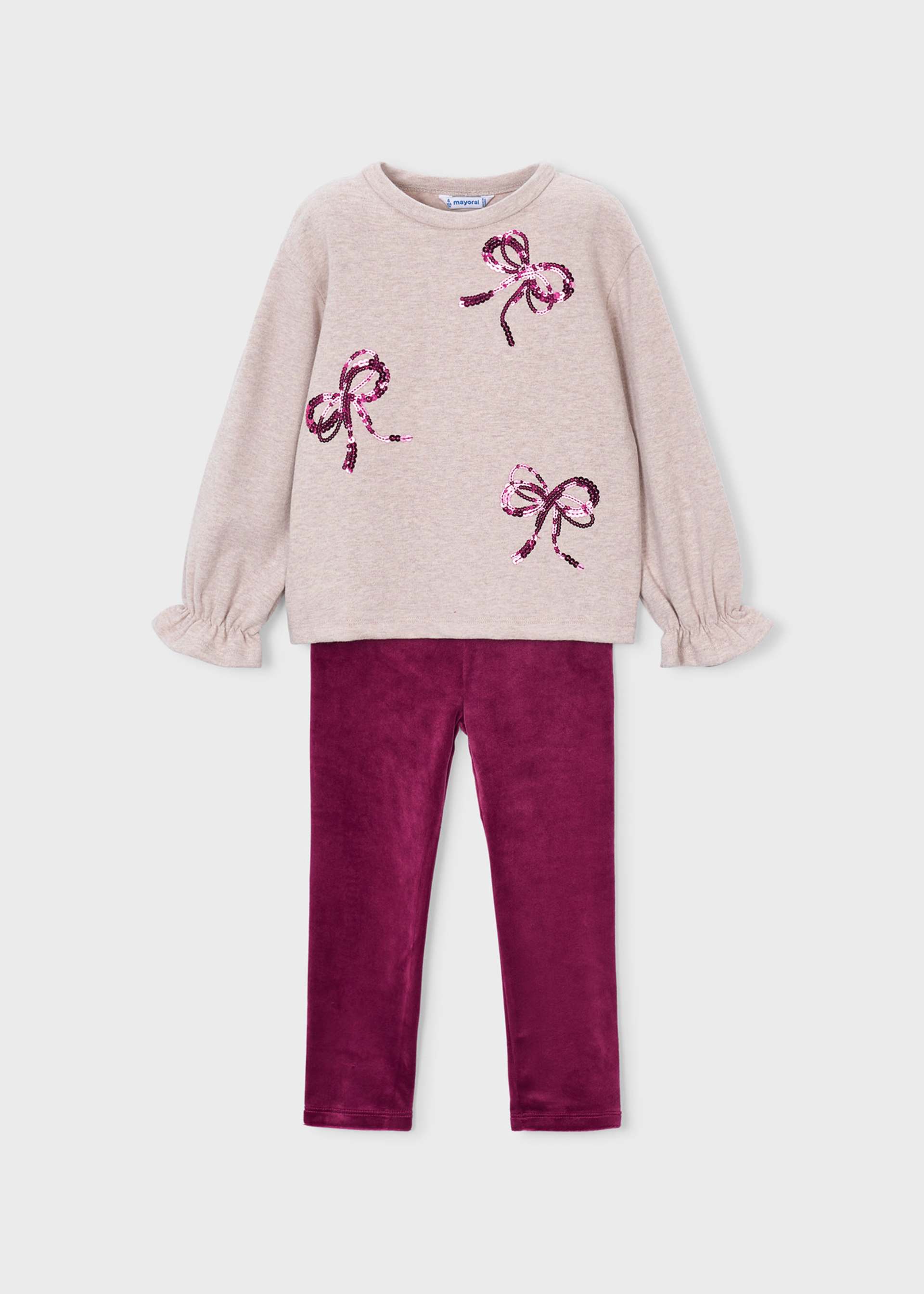 Conjunto legging y sudadera lazos niña