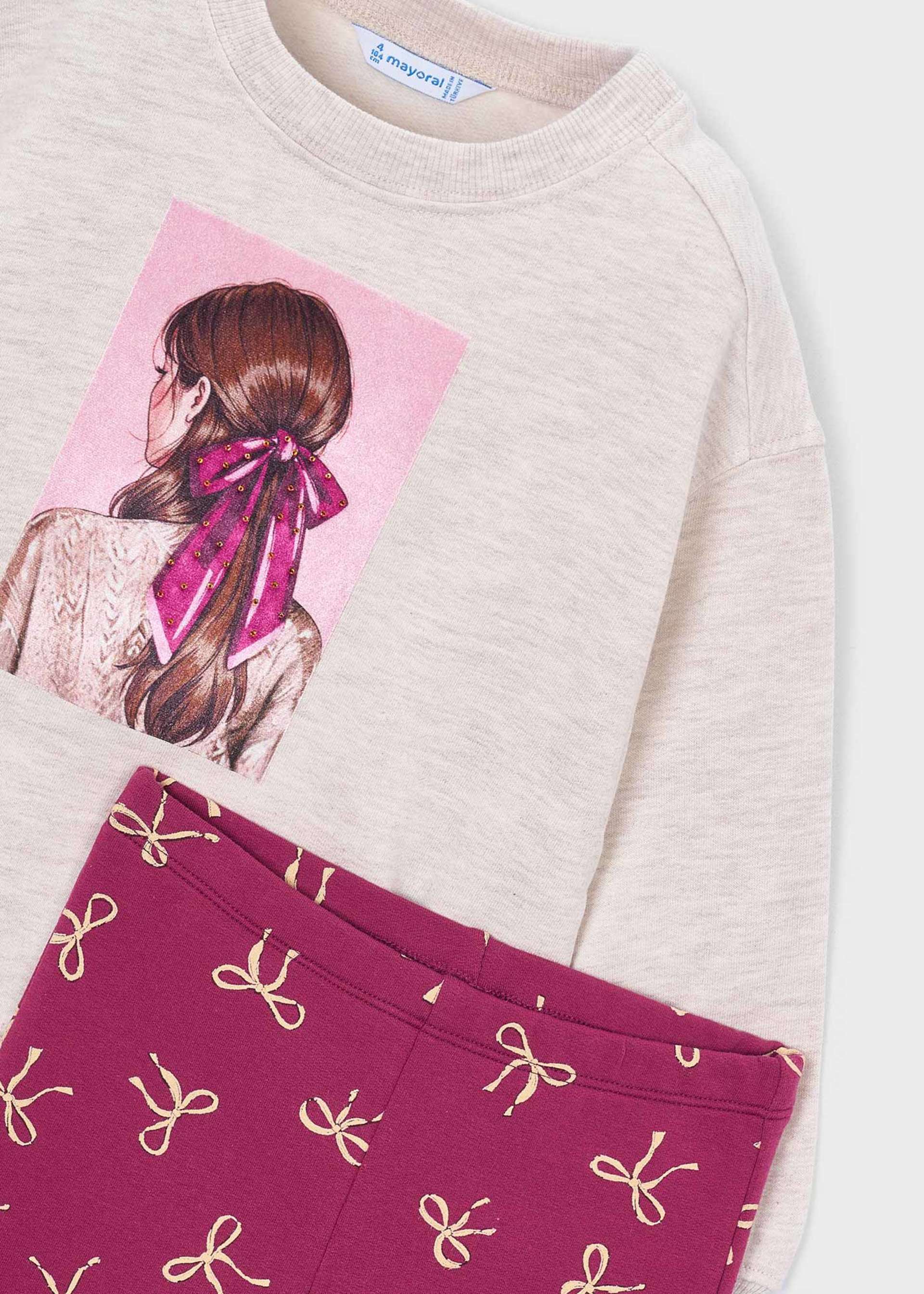 Girls' leggings and sweatshirt set