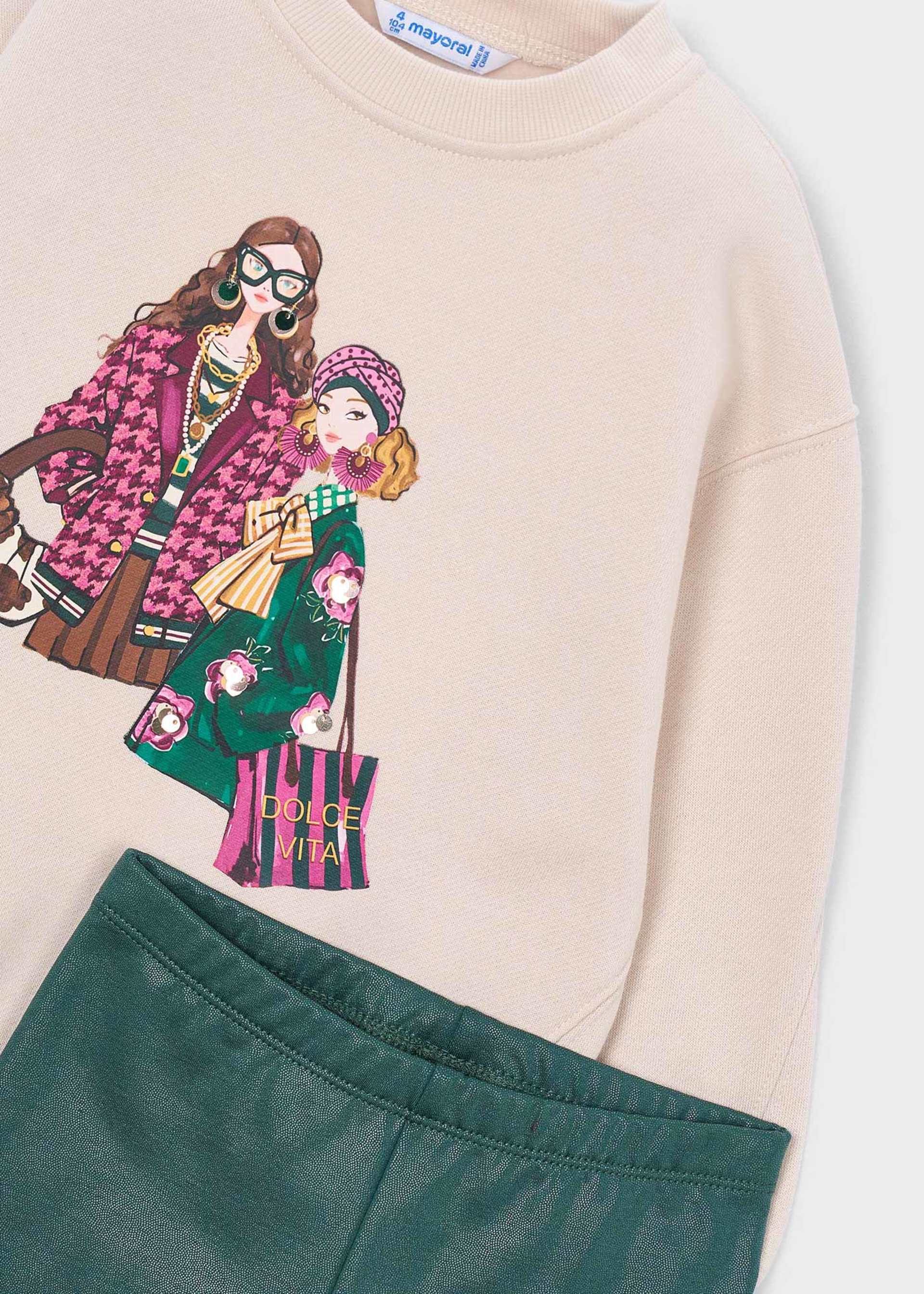 Completo leggings e felpa bambina