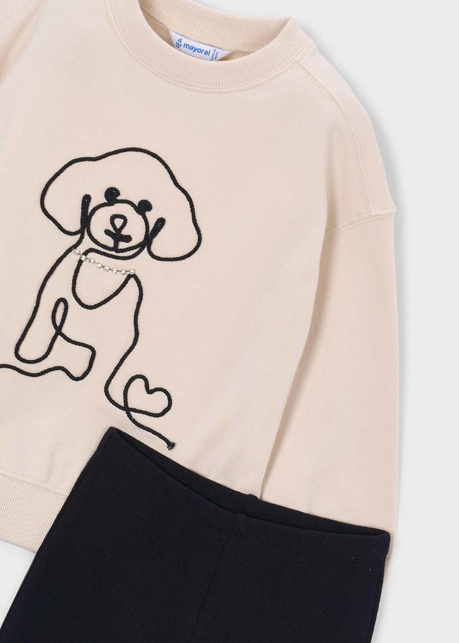 Conjunto leggings e sweat menina