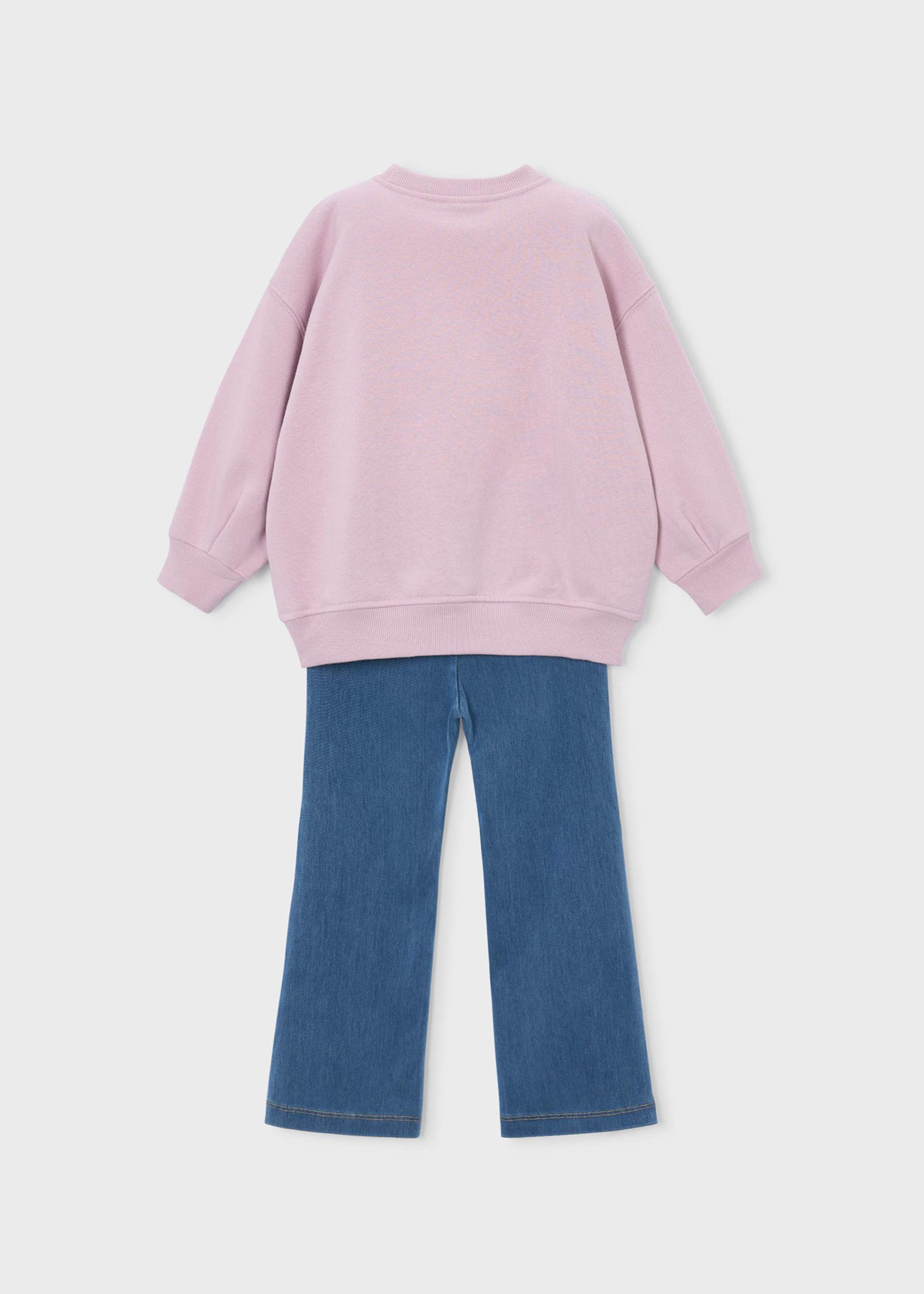 Completo leggings a zampa e felpa bambina