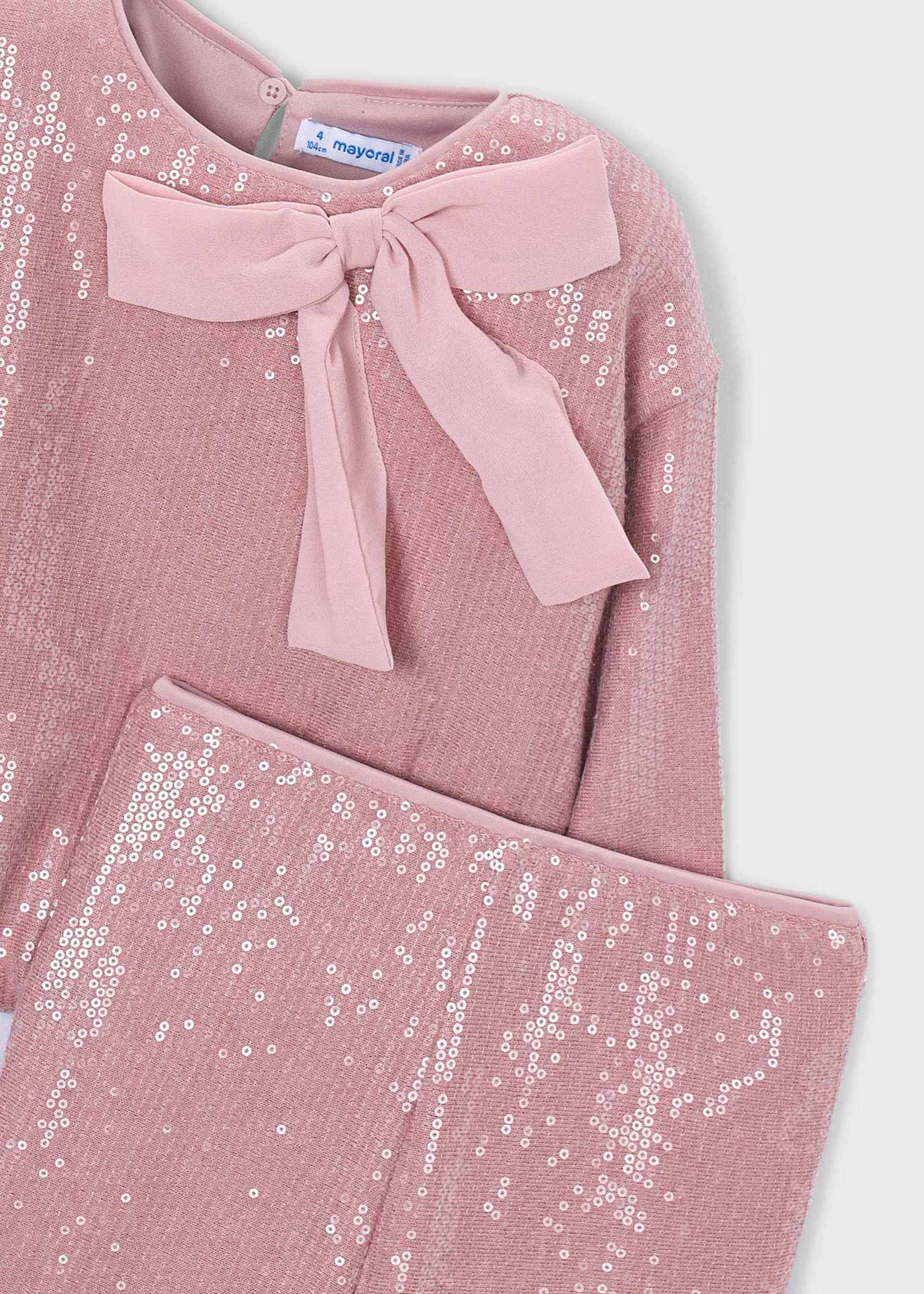 Ensemble pantalon et blouse à paillettes fille