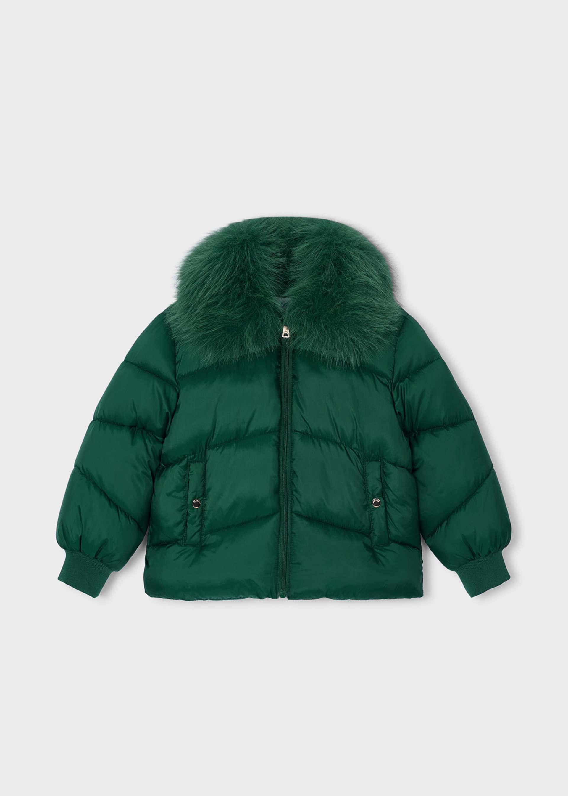 Girls' fur-trimmed coat