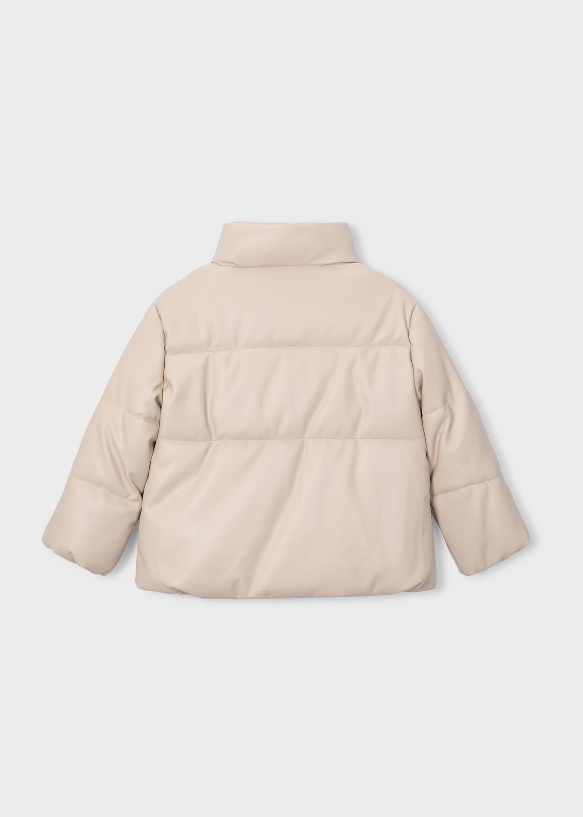 Girl Faux Leather Puffer Jacket