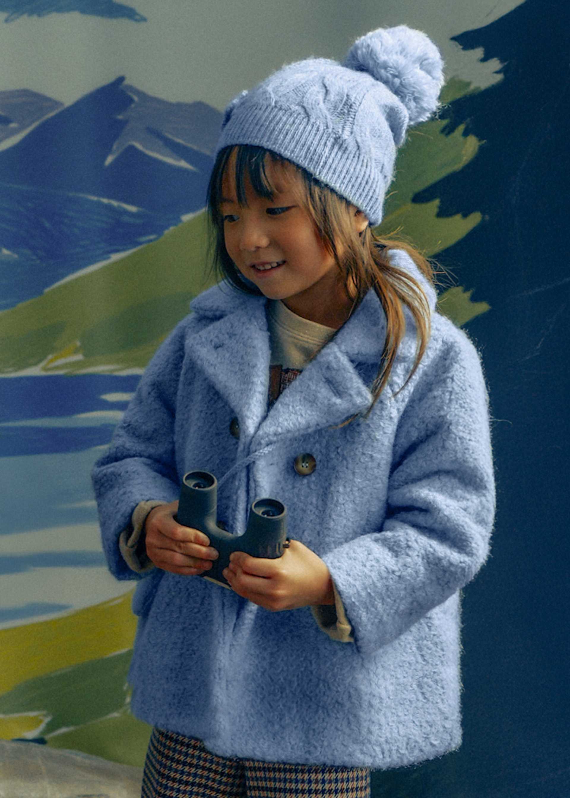 Girl Terry Coat With Bag