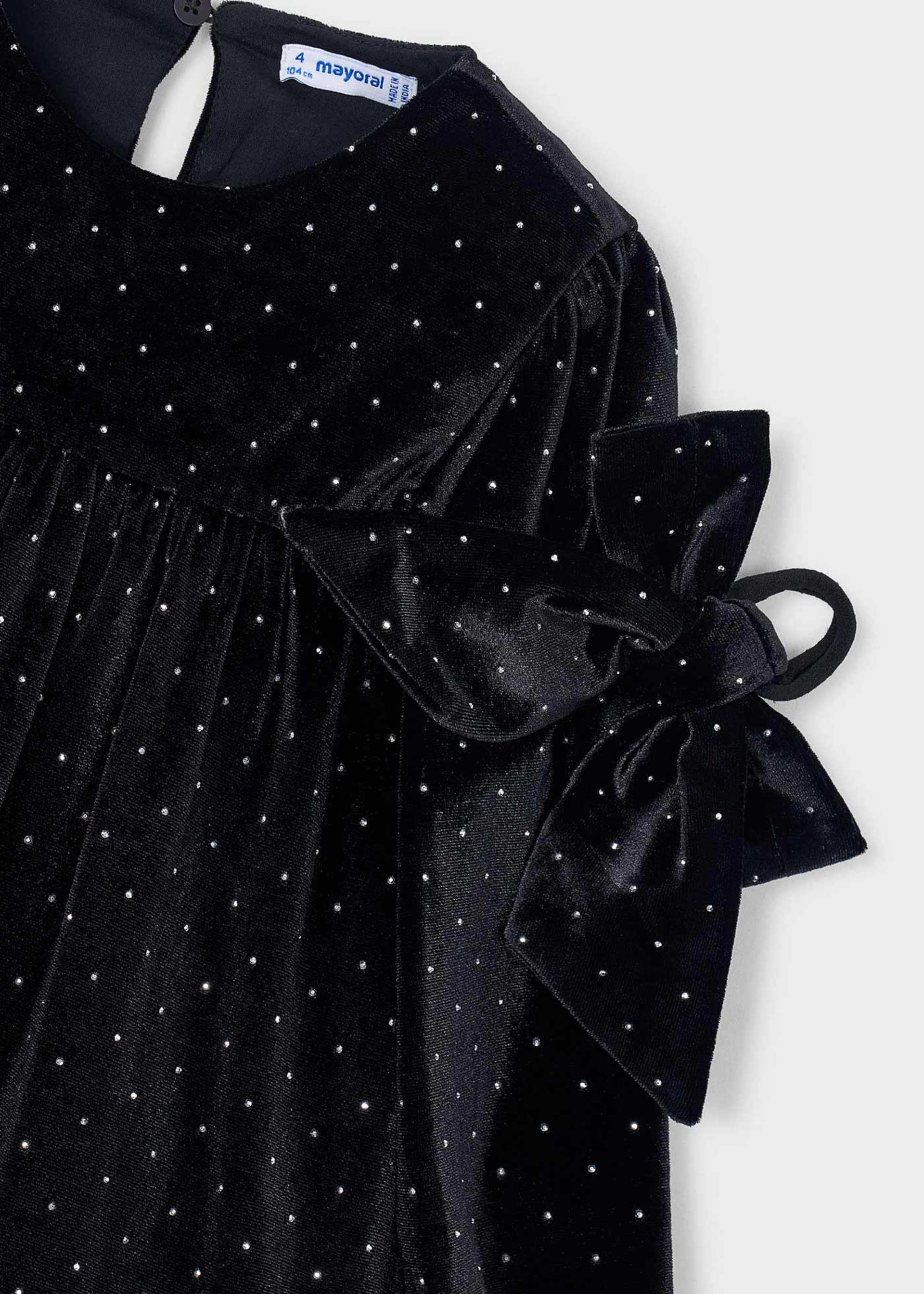Vestido terciopelo con scrunchie niña