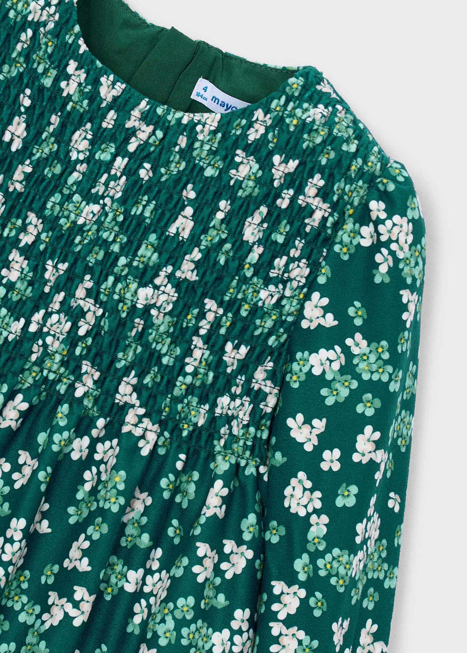 Rochie din catifea cu imprimeu fetita