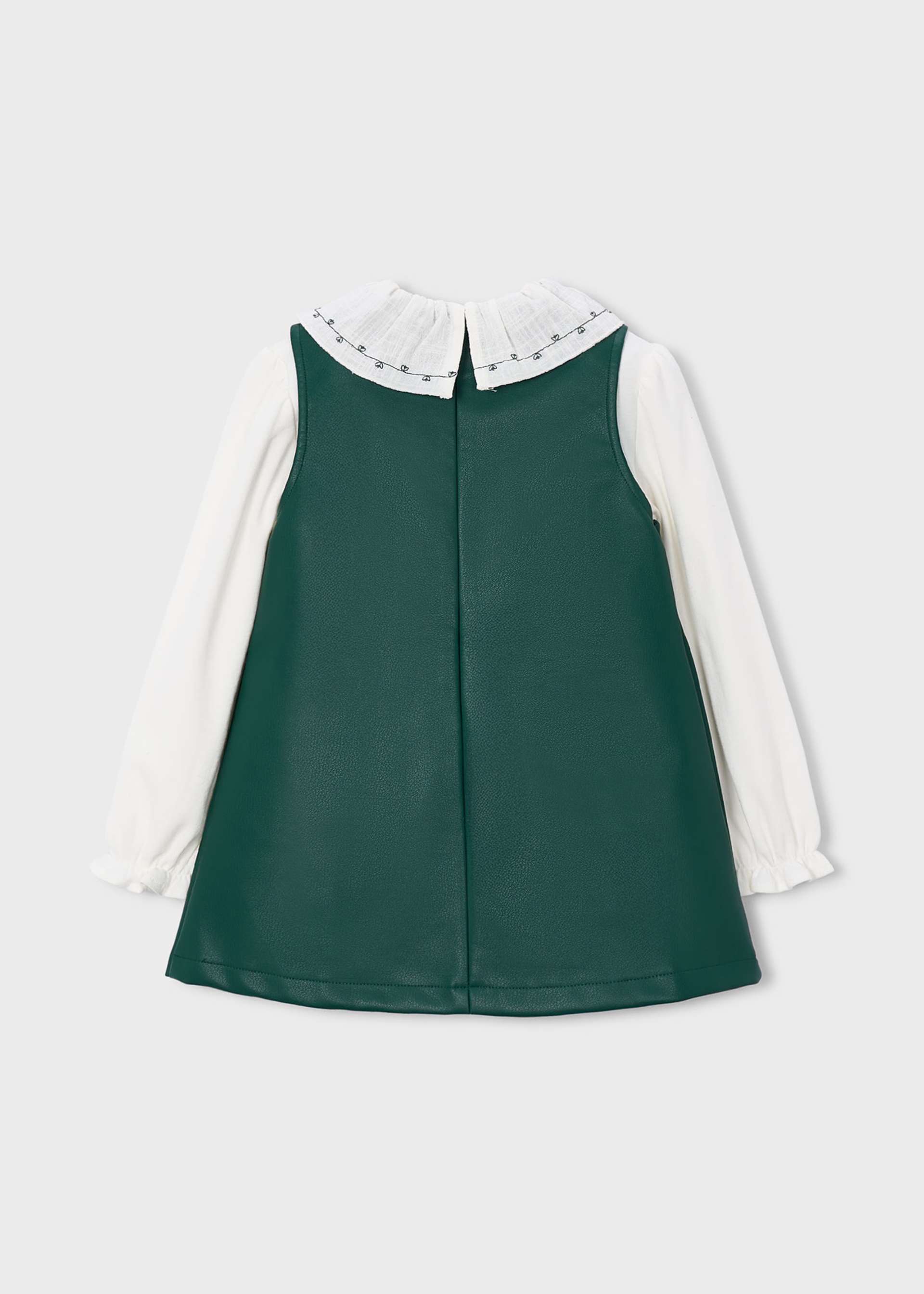Rochie imitatie piele cu bluza fetita