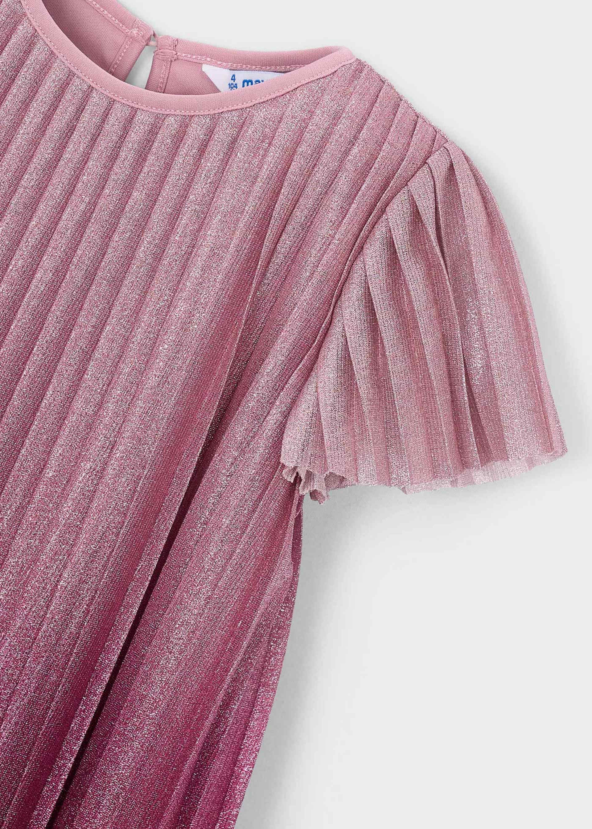 Girls' pleated dress with a gradient design