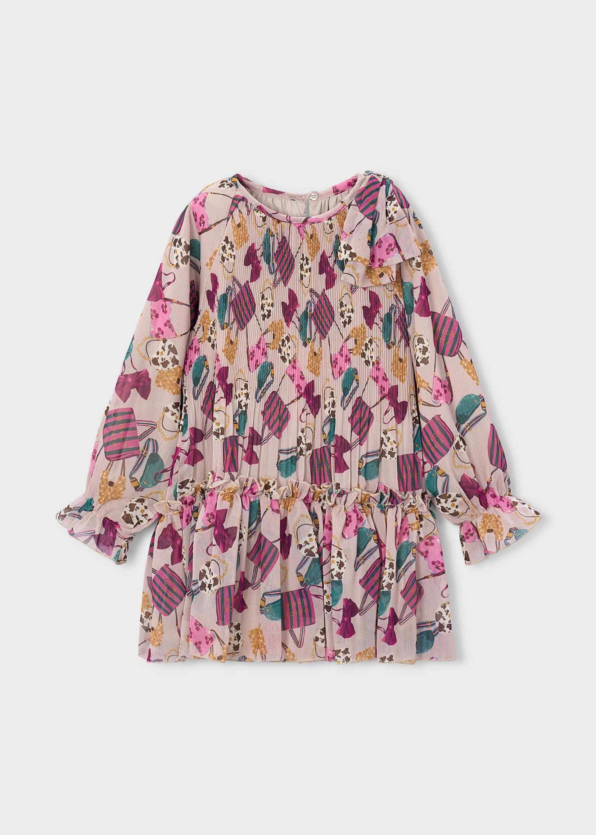 Robe plissée imprimée fille