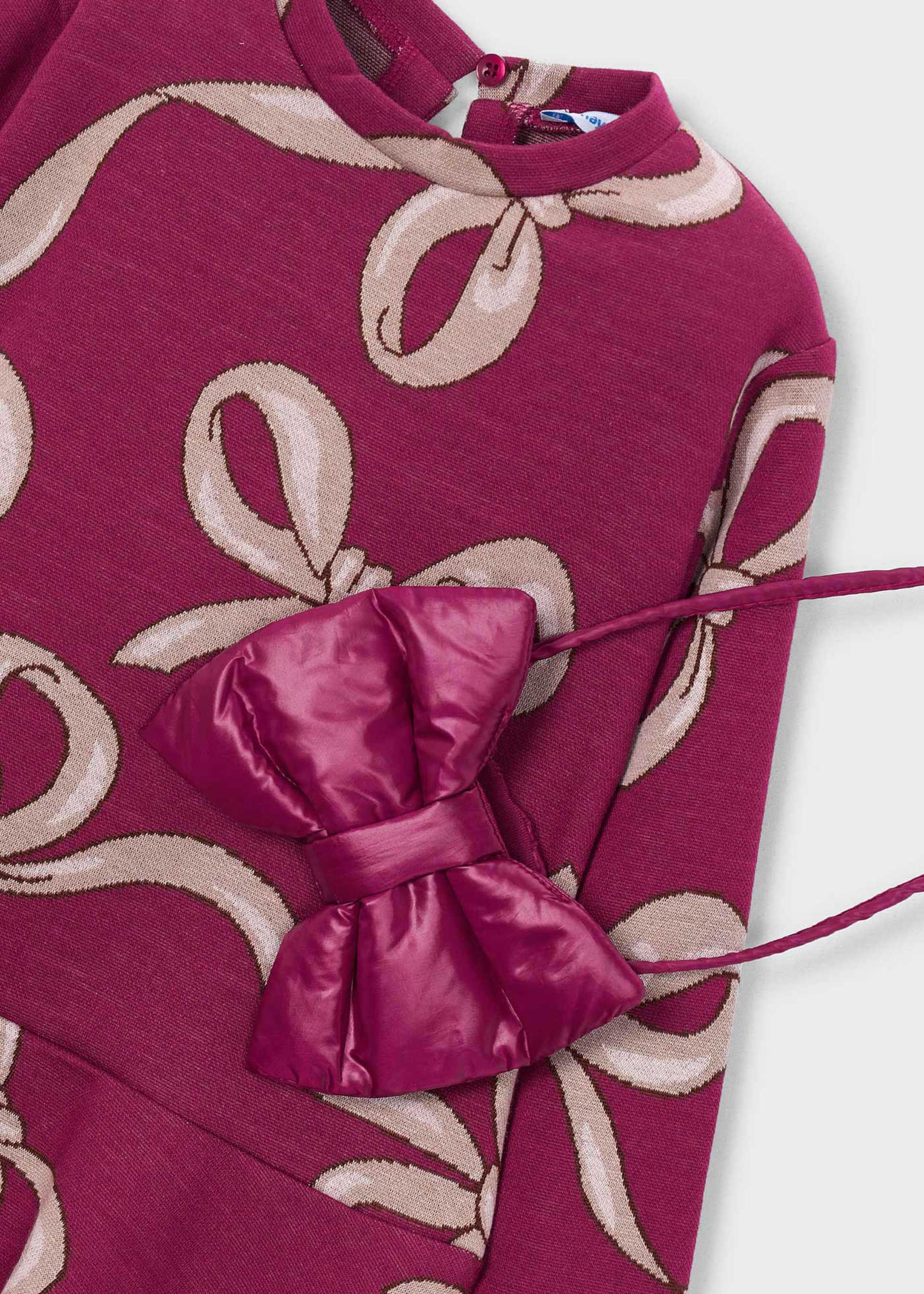Printed dress with a girl's handbag