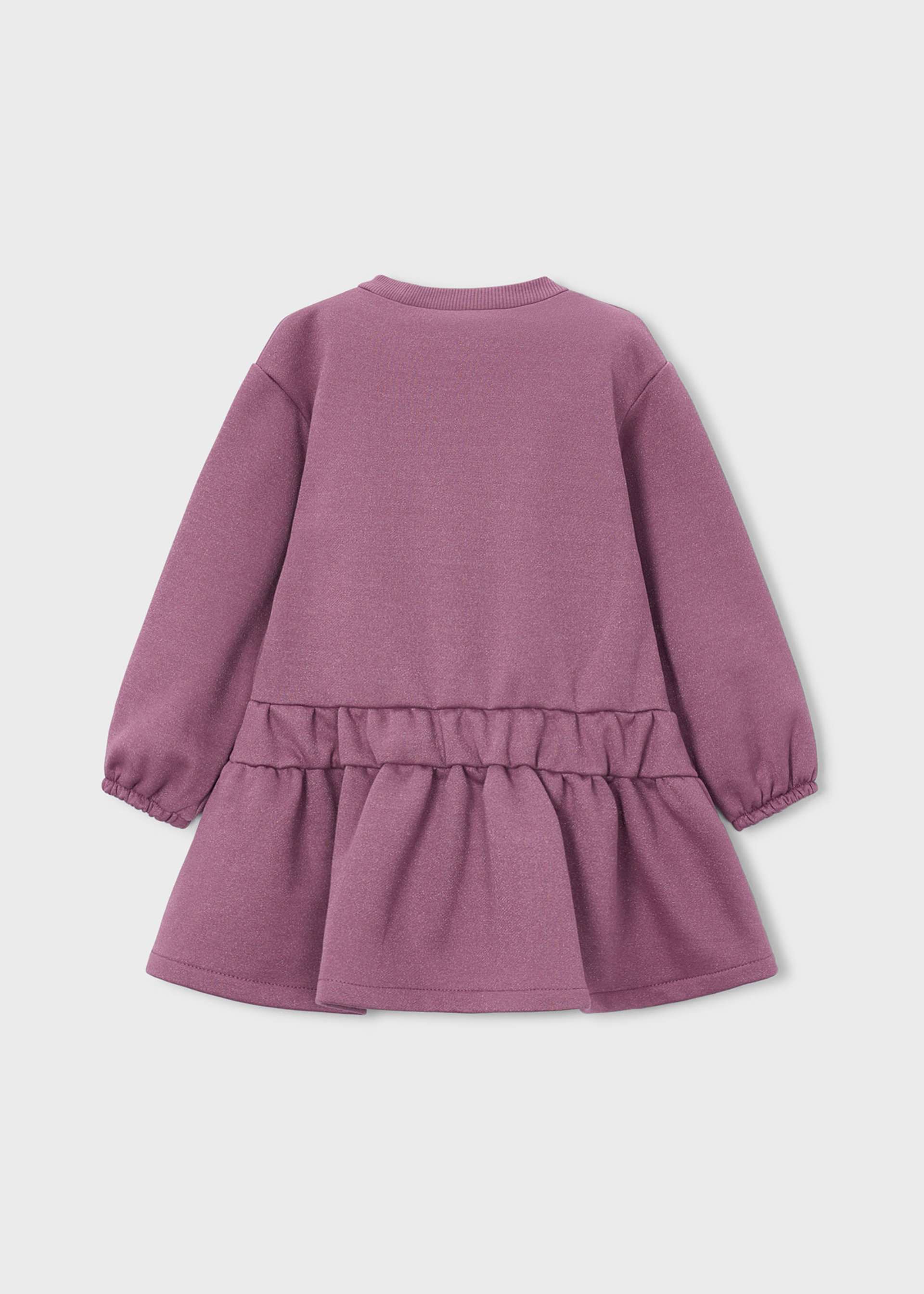 Vestito felpa cuori bambina