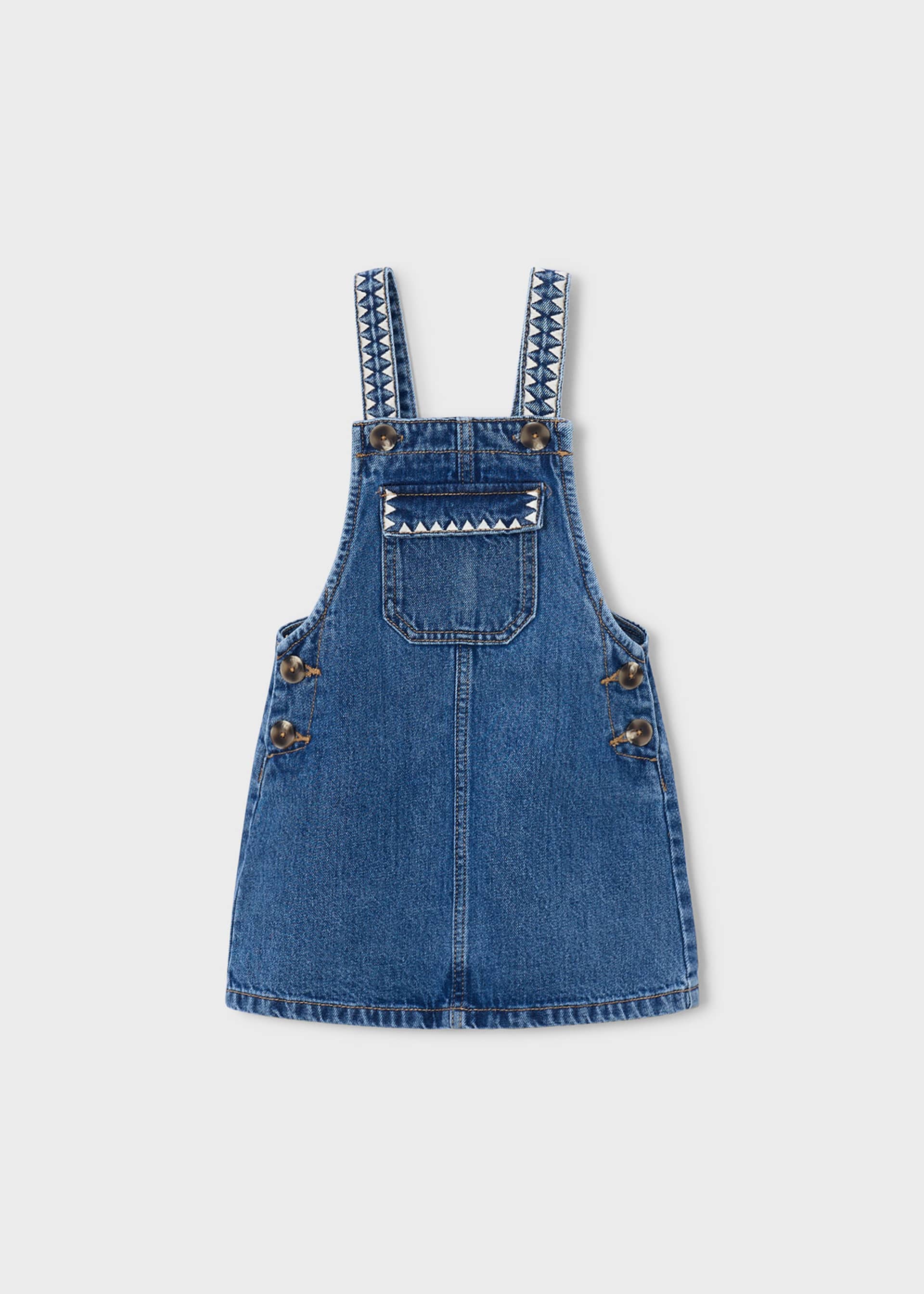 Girl embroidered dungarees