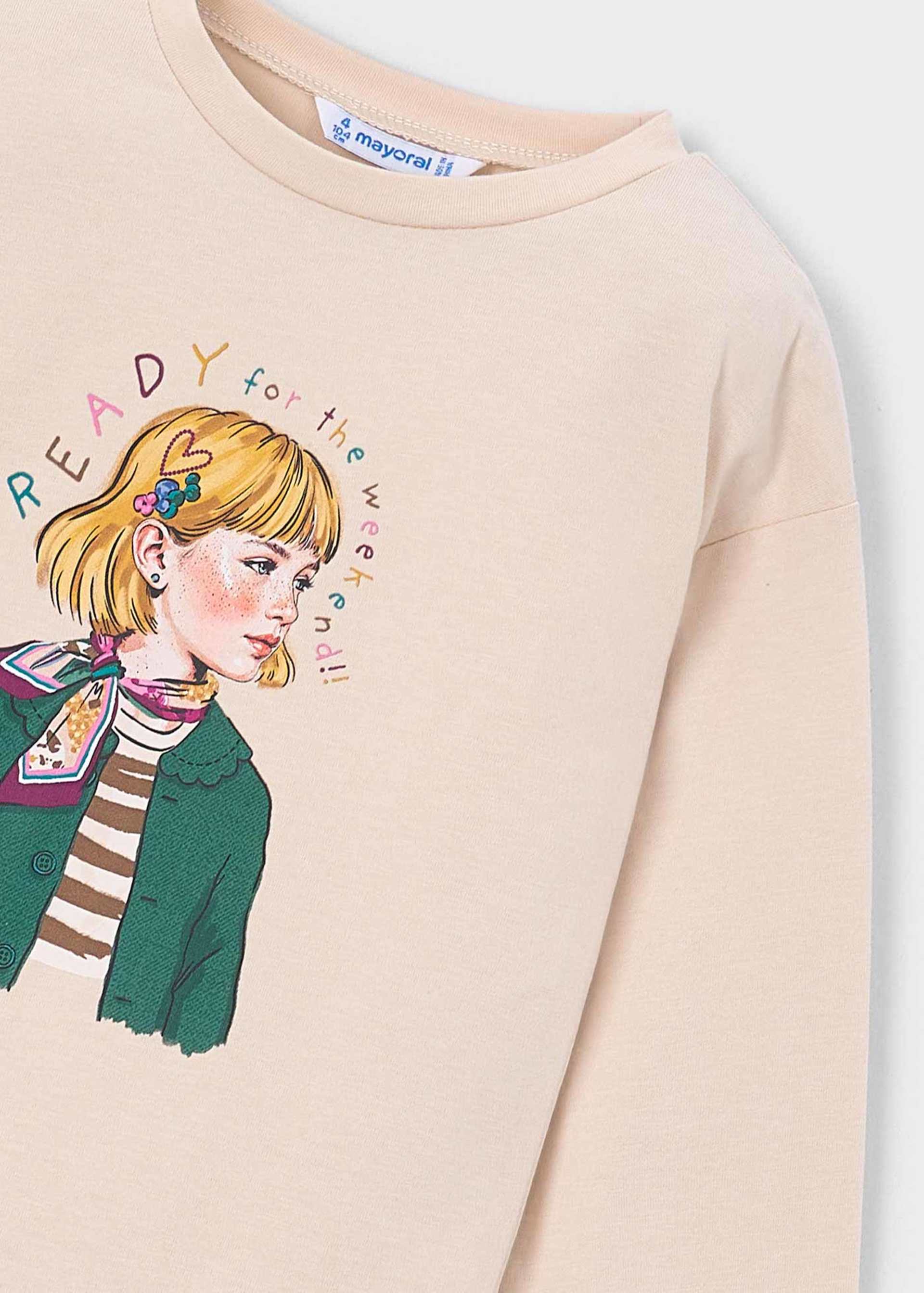 T-shirt avec foulard fille