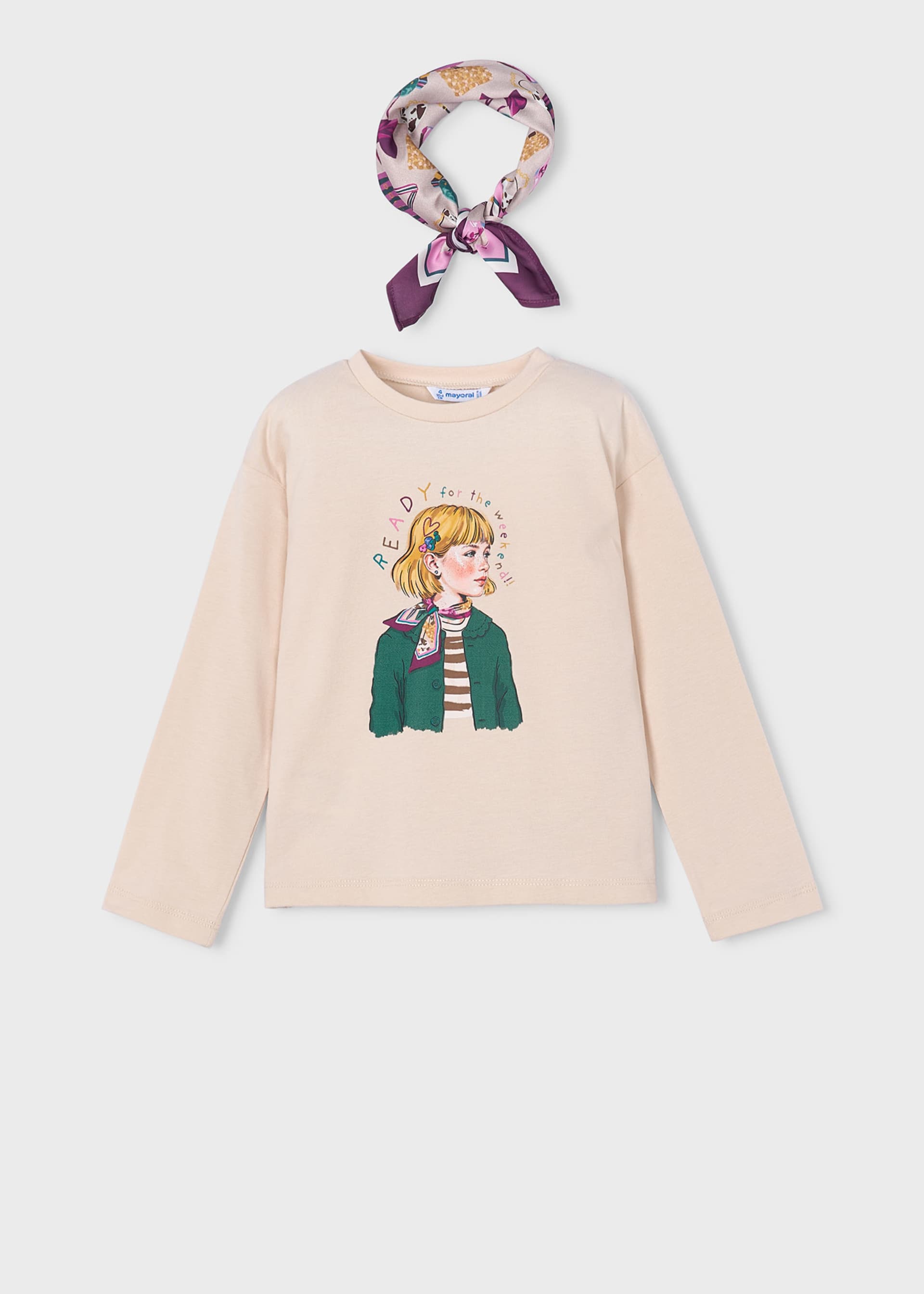 T-shirt avec foulard fille