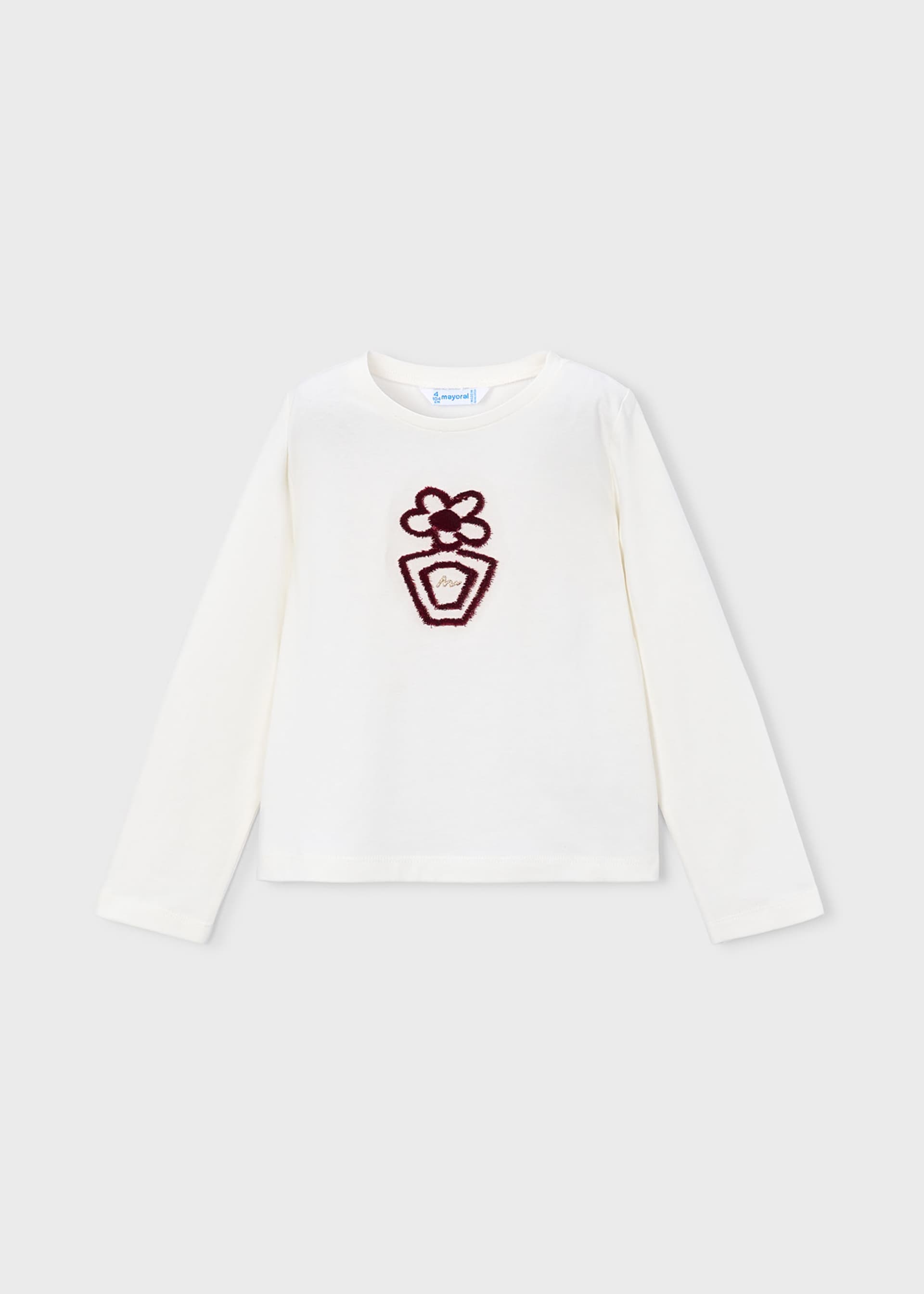 Camiseta básica flor niña