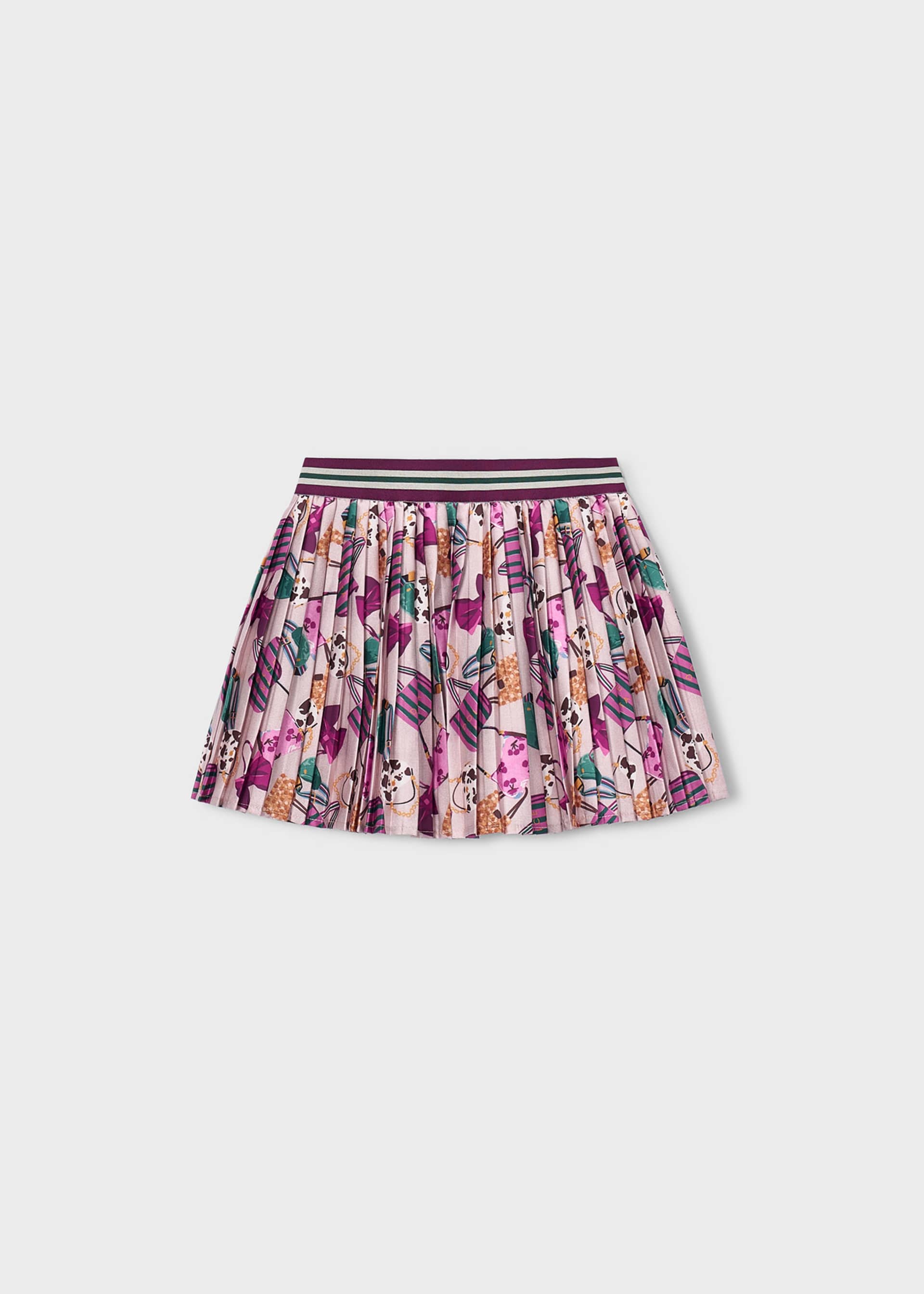Girl Printed Pleated Skirt