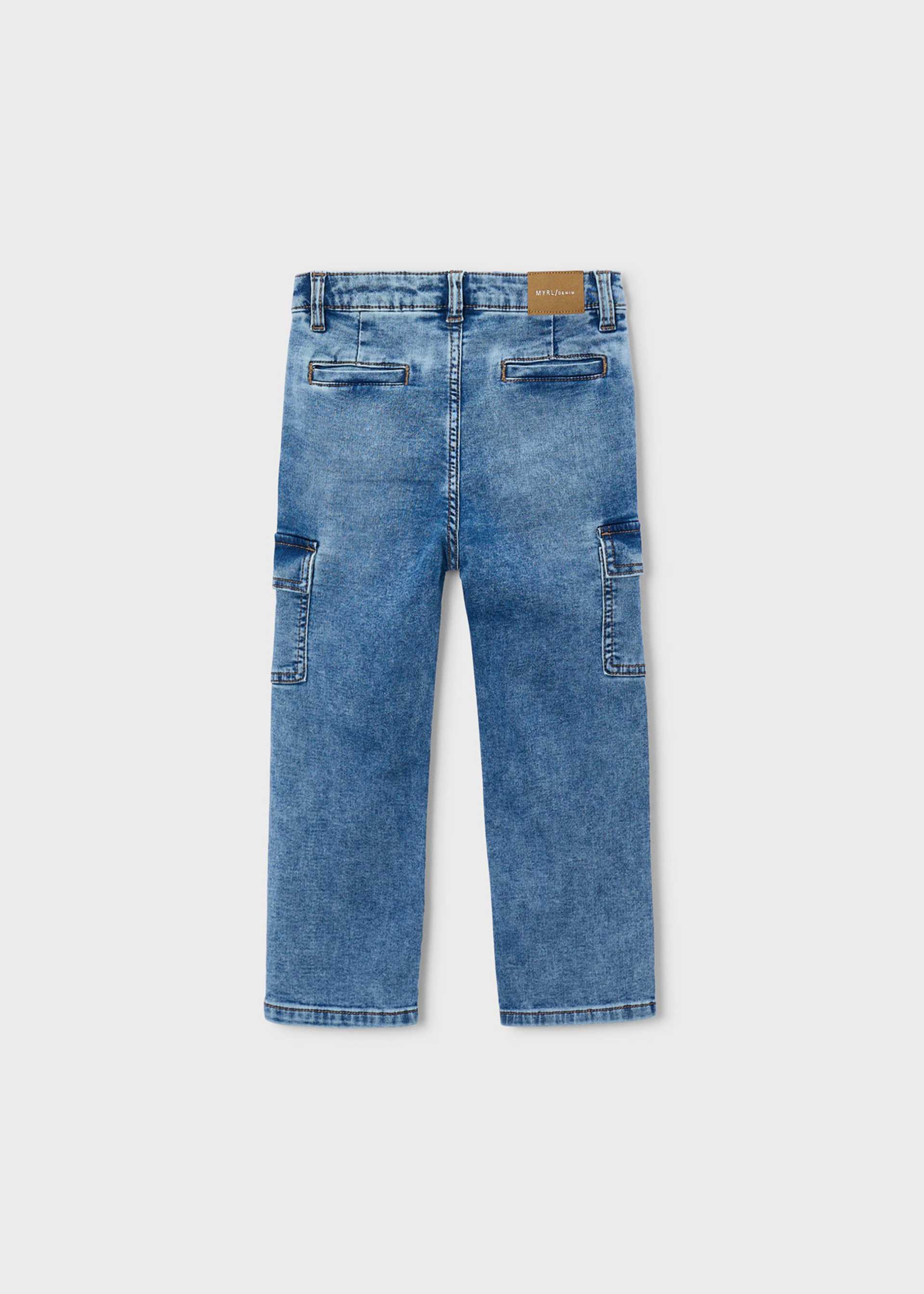 Pantalone jeans cargo bambino