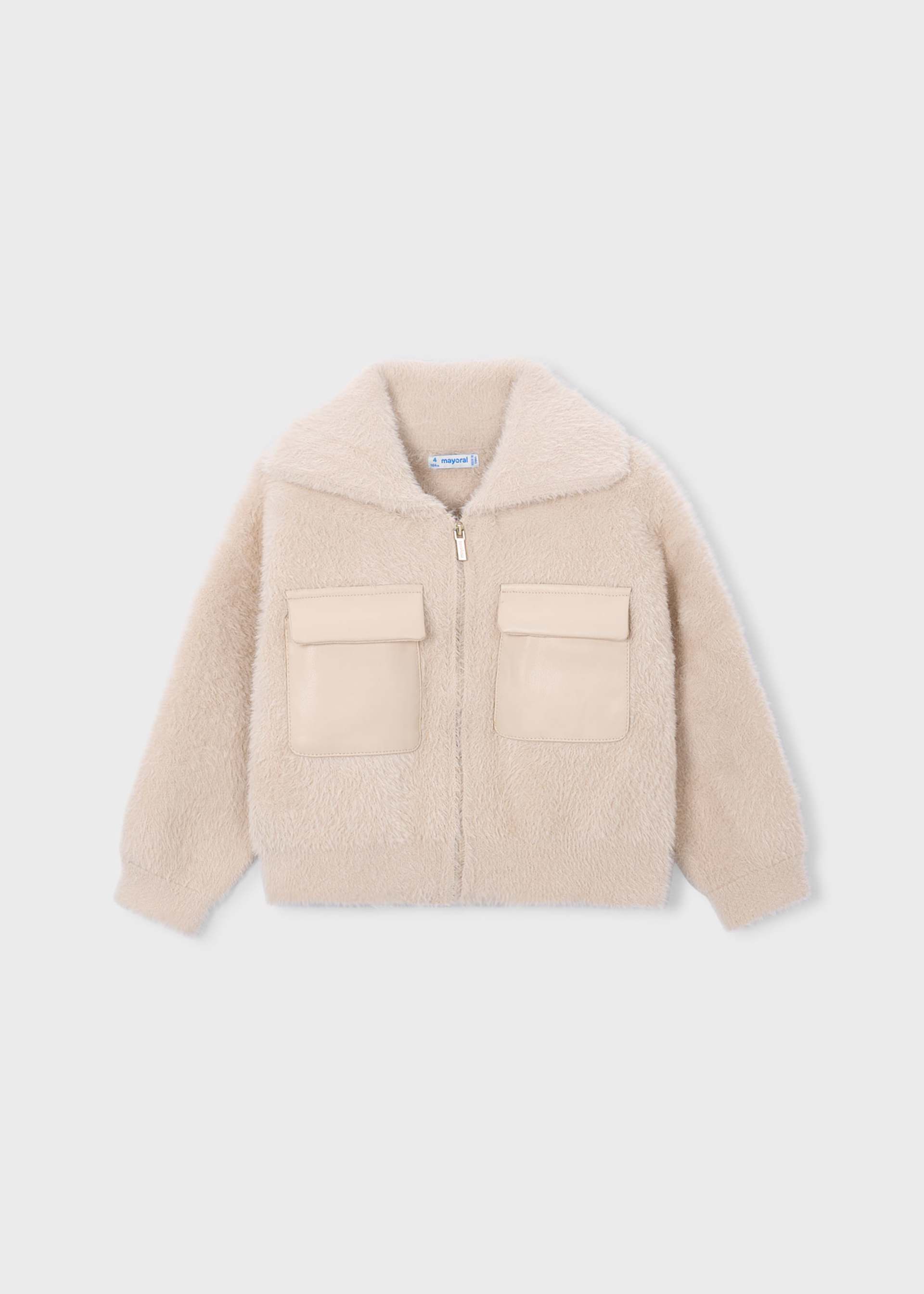 Girl zip-up knit jacket