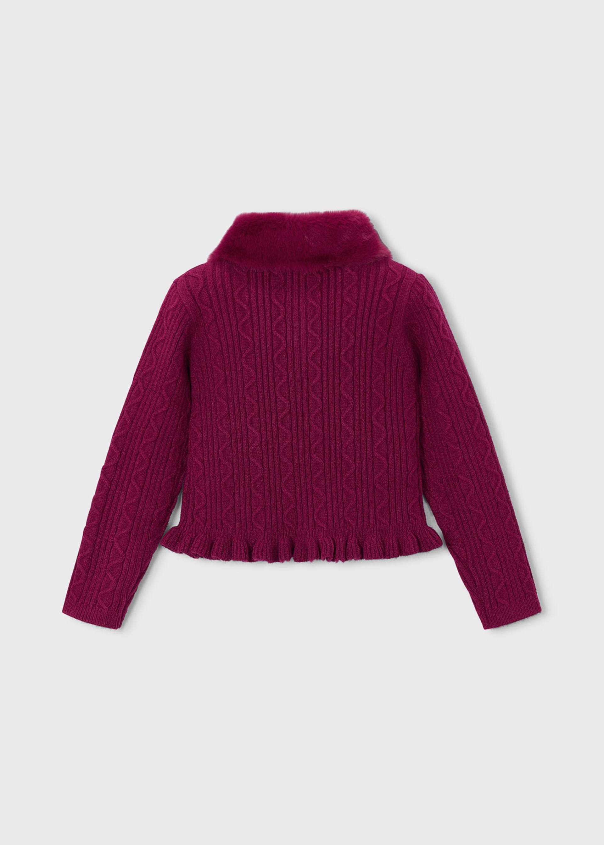 Strickjacke Fellkragen Mädchen