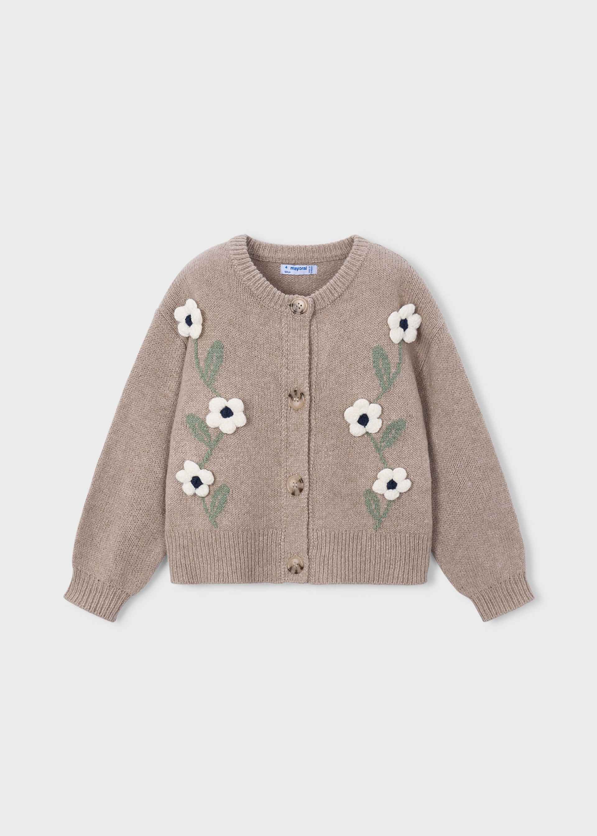 Girl Floral Knit Cardigan