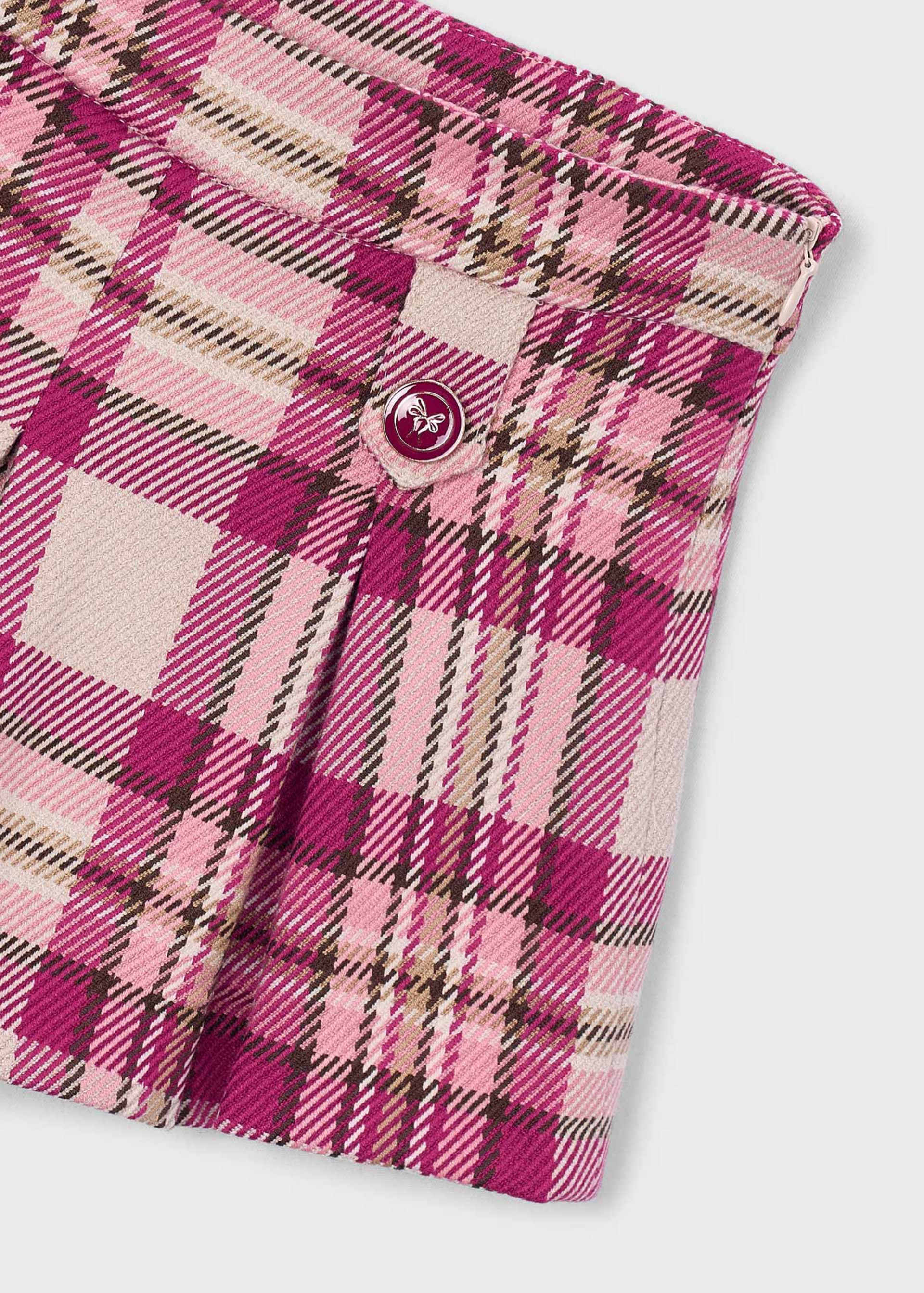 Girls' checked Bermuda shorts