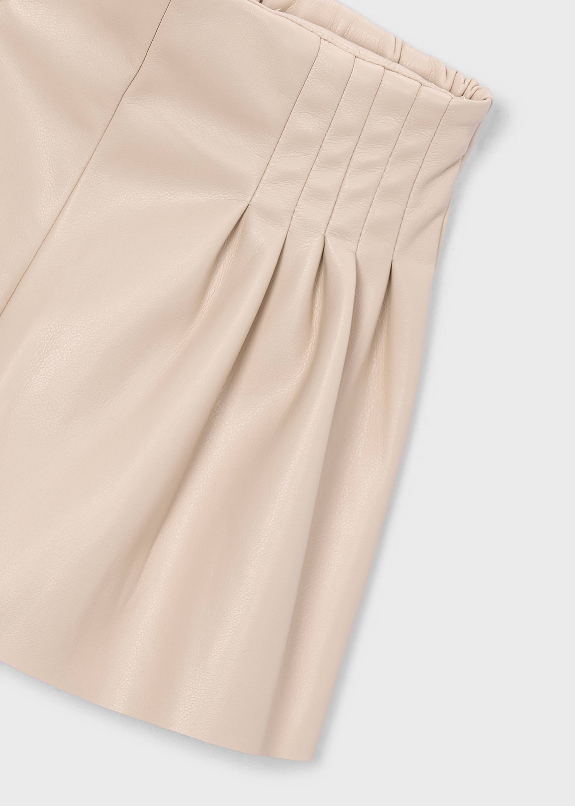 Girl's faux leather Bermuda