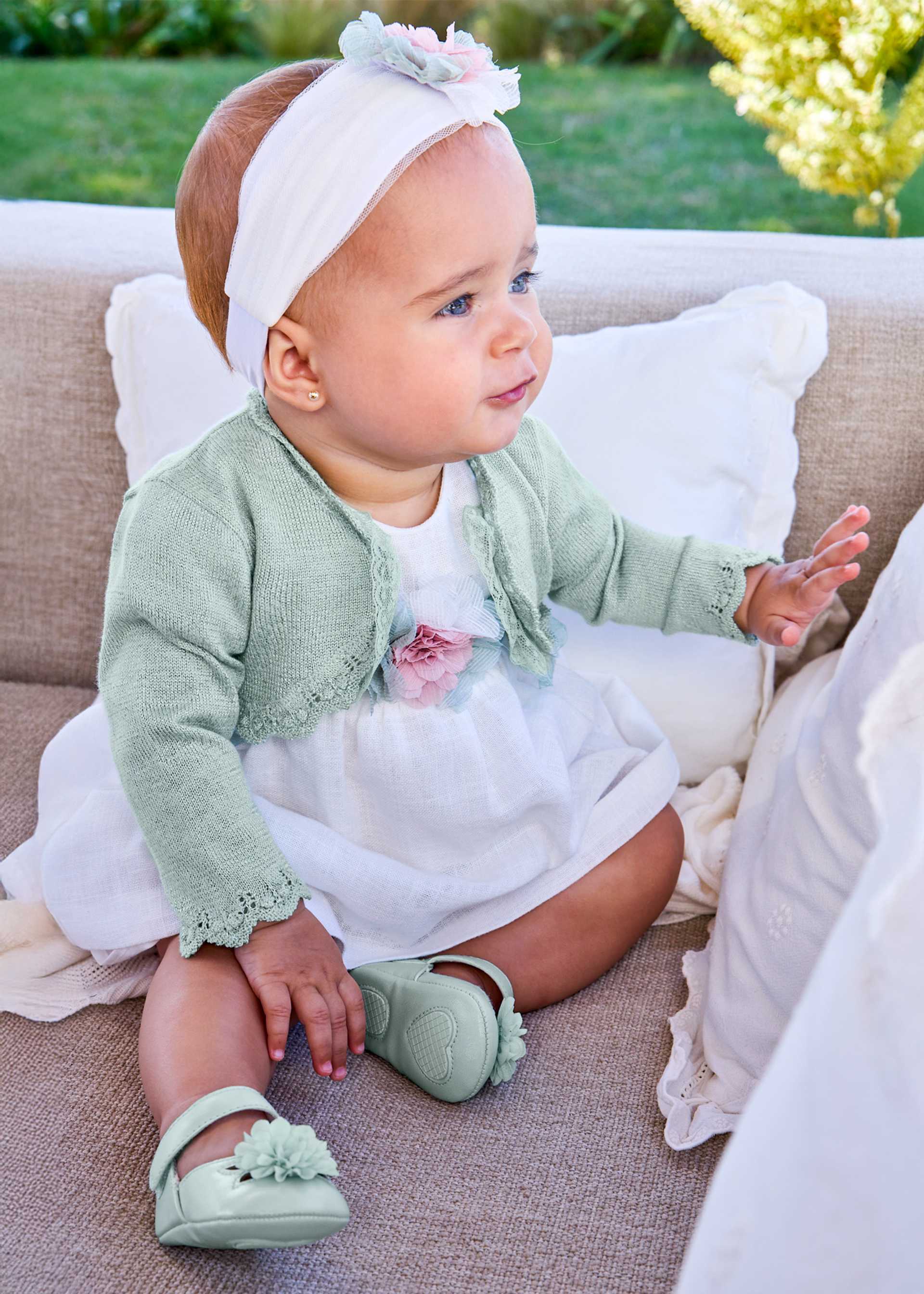 Newborn ceremony knitted cardigan