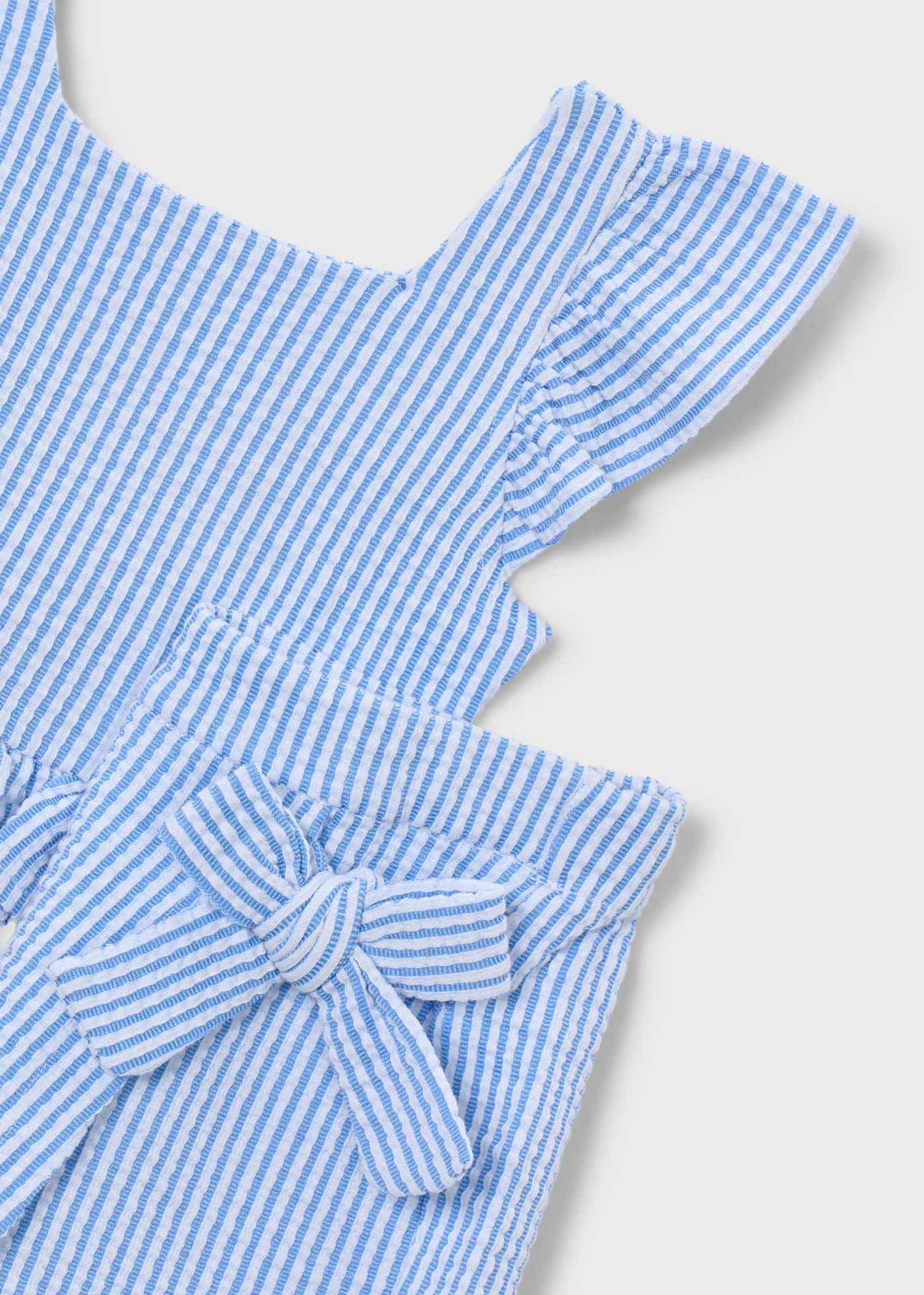 Conjunto pantalón corto y top rayas niña