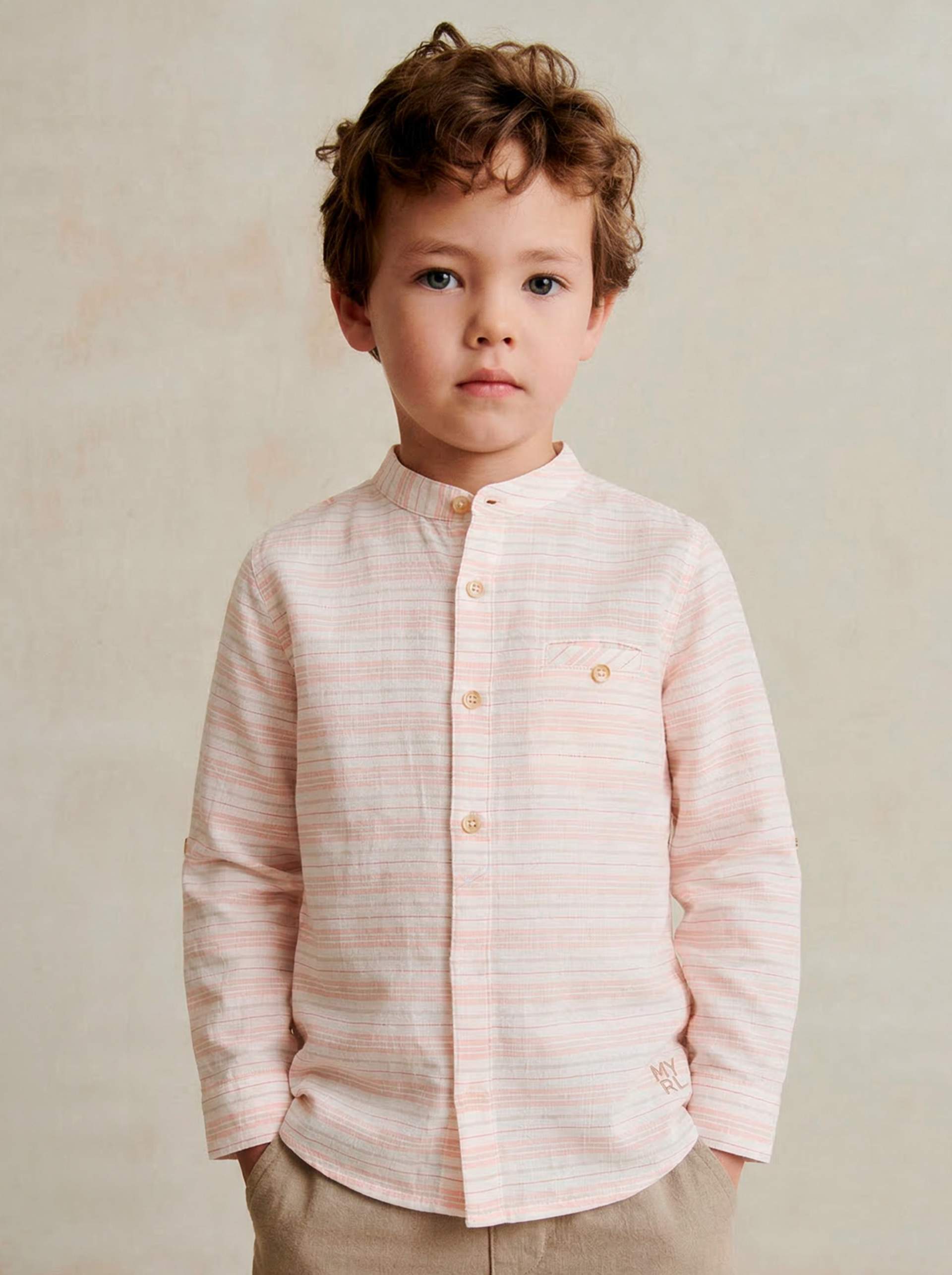 Chemise rayée à manches longues garçon