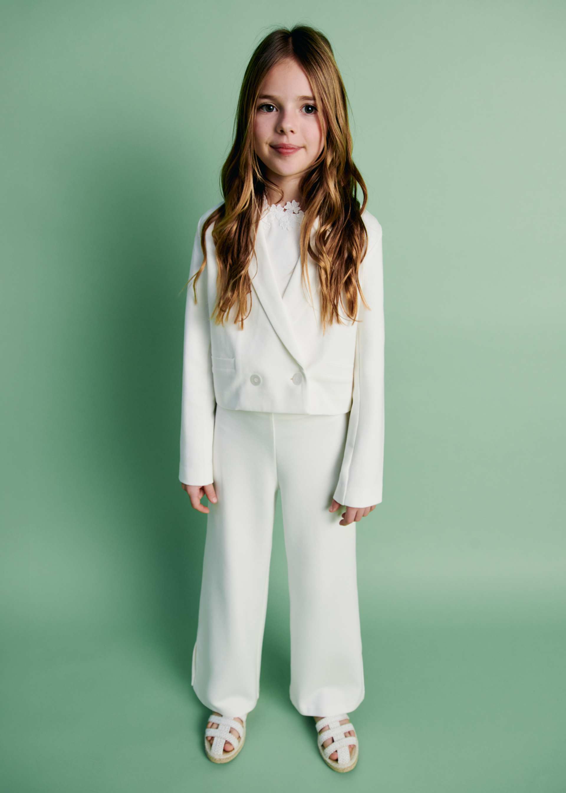 Pantalon en point de rome fille