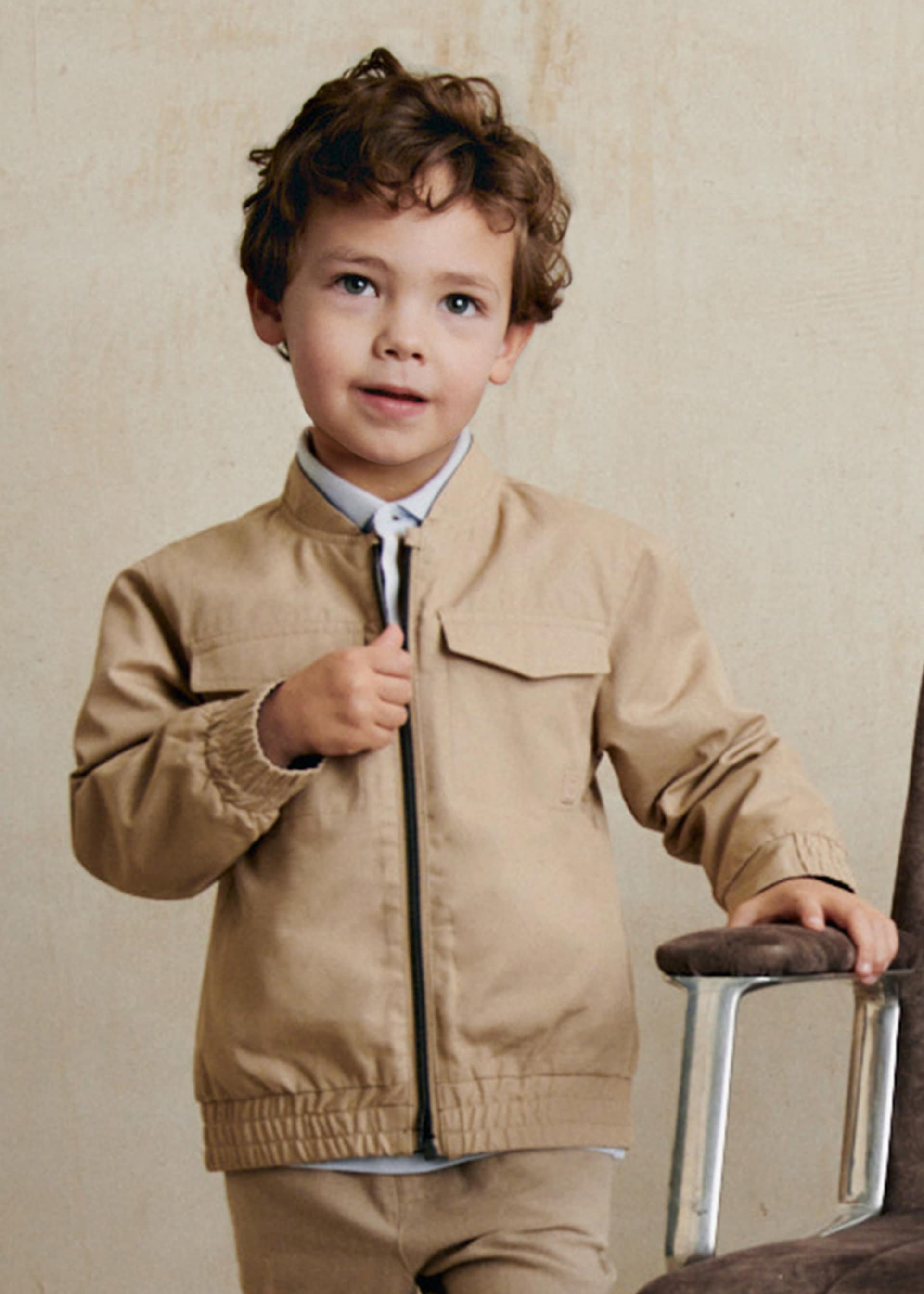 Reversible jacket with pockets for boy