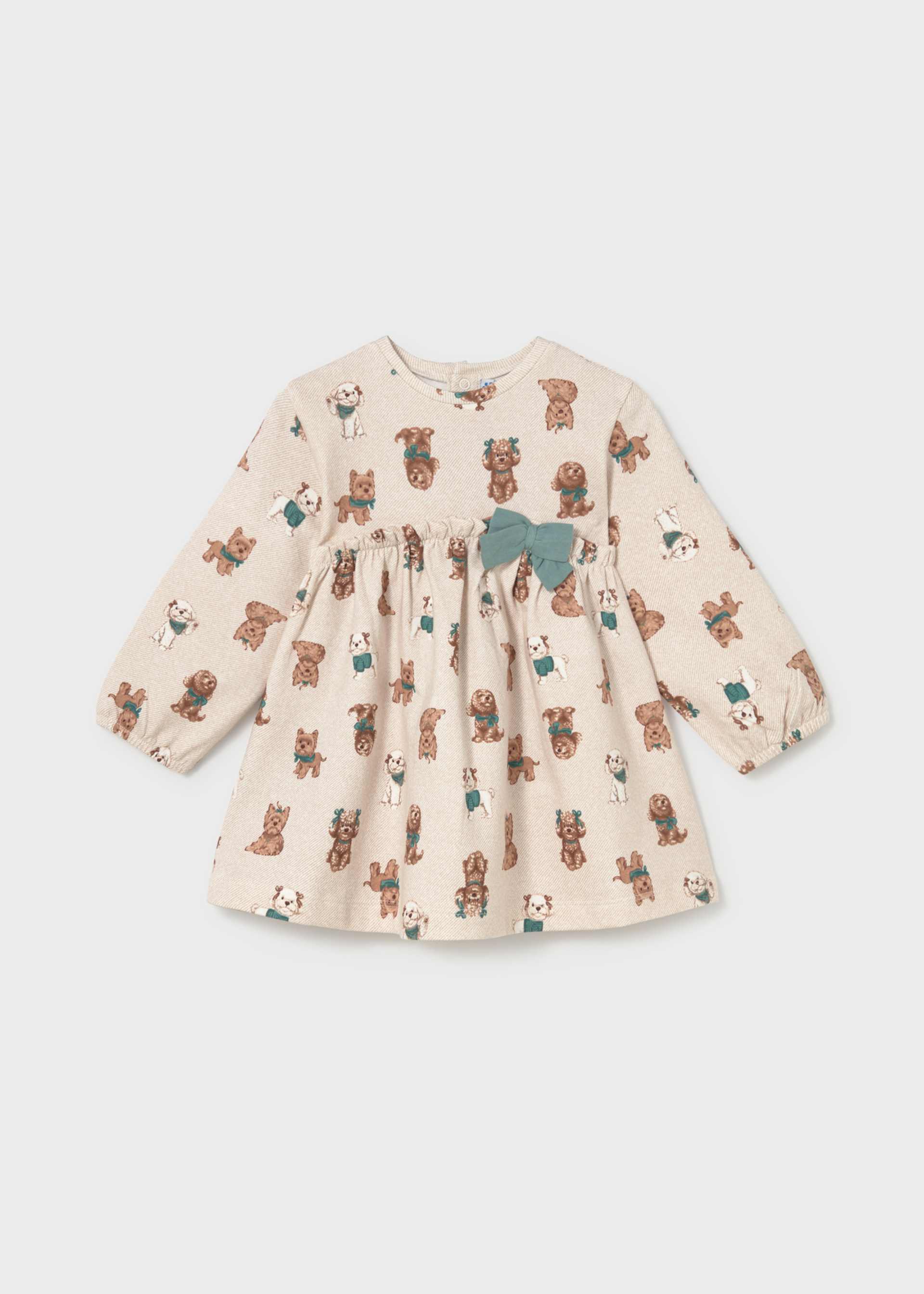 Rochie cu funda si imprimeu bebe