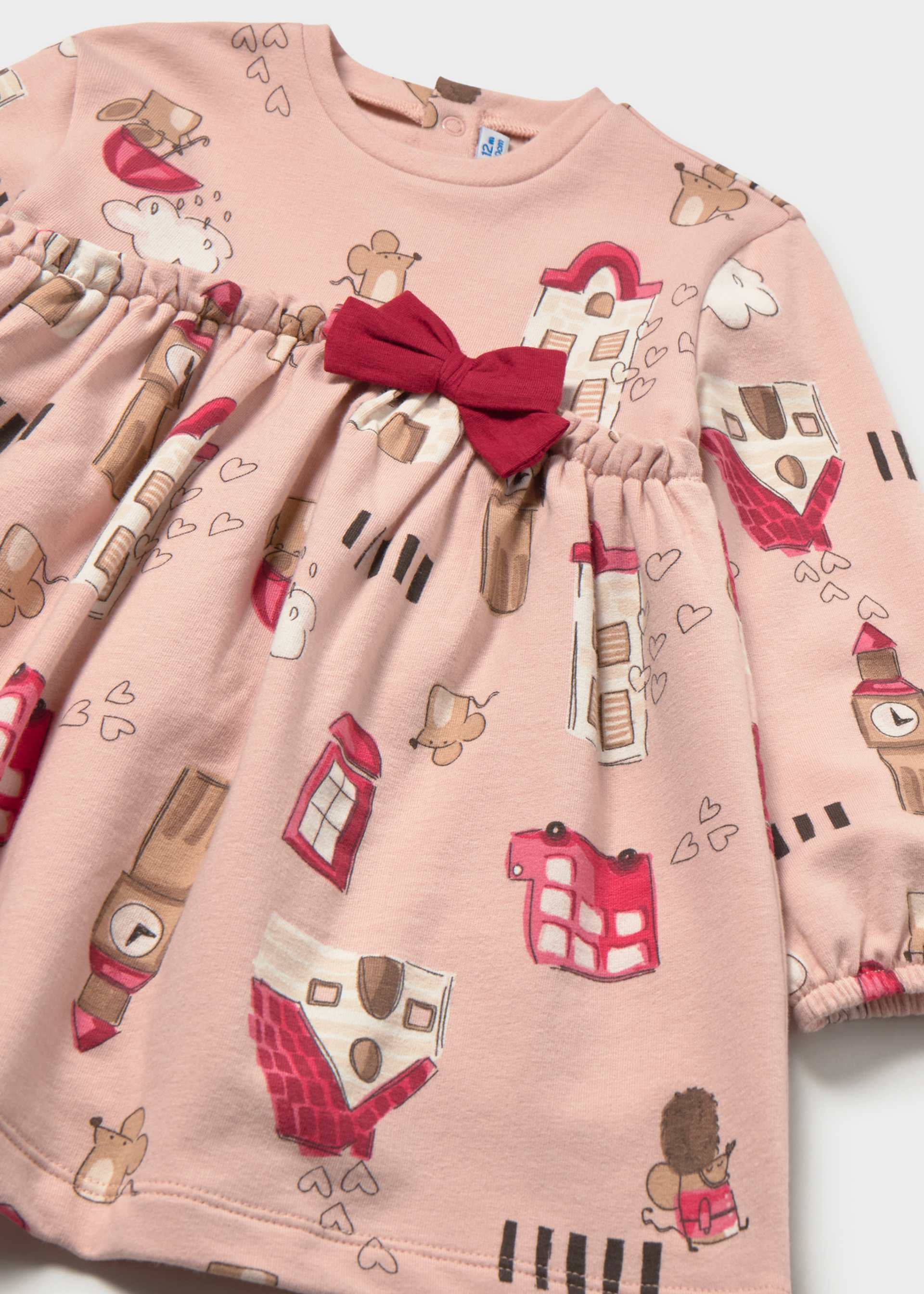Vestido moño estampado bebé