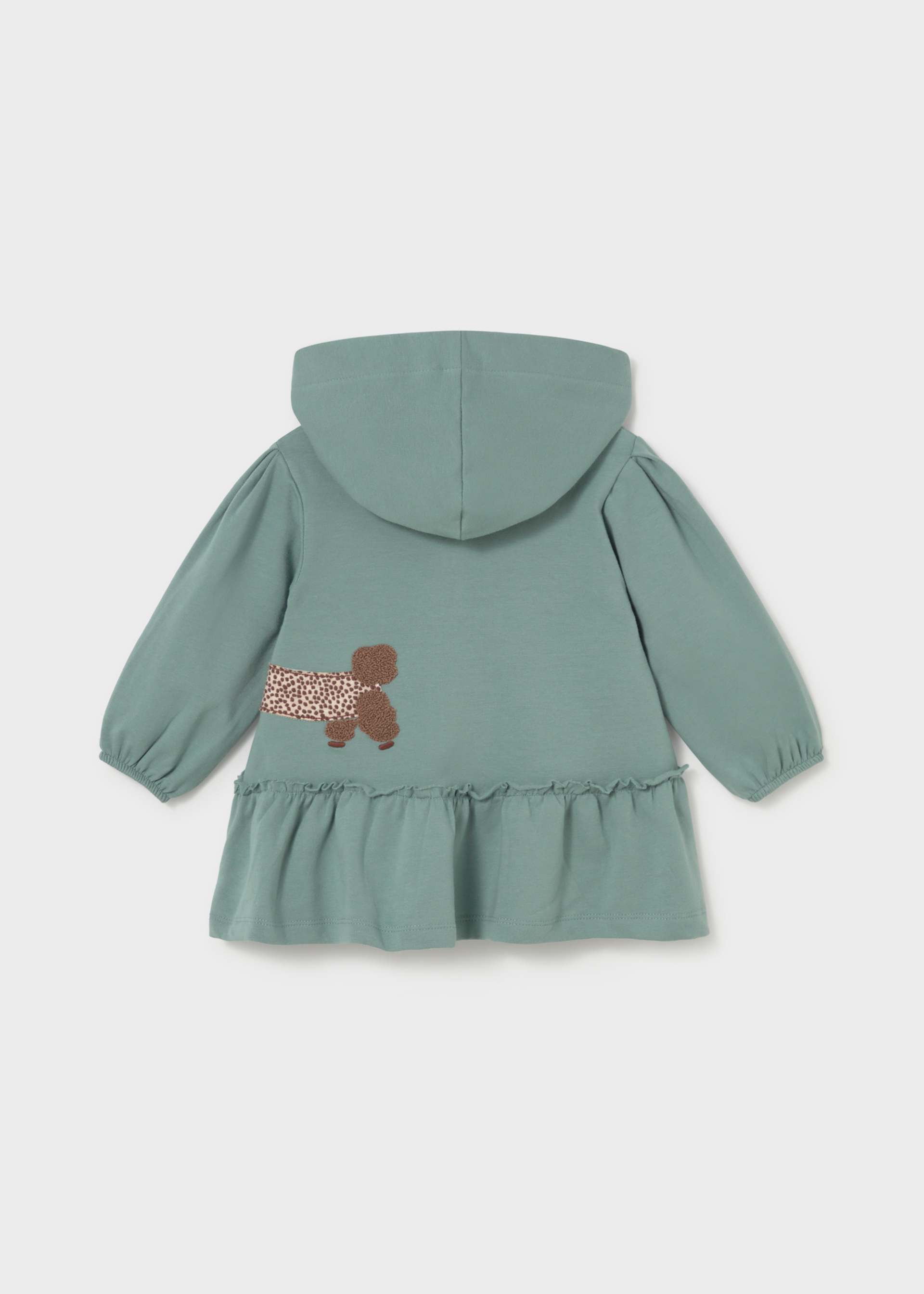 Vestito con cappuccio volant bimba