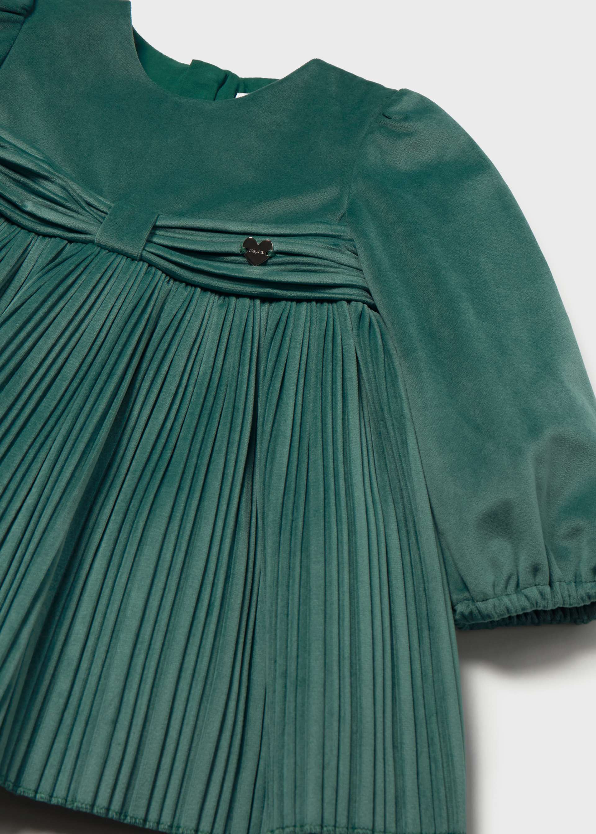Vestido veludo plissado bebé