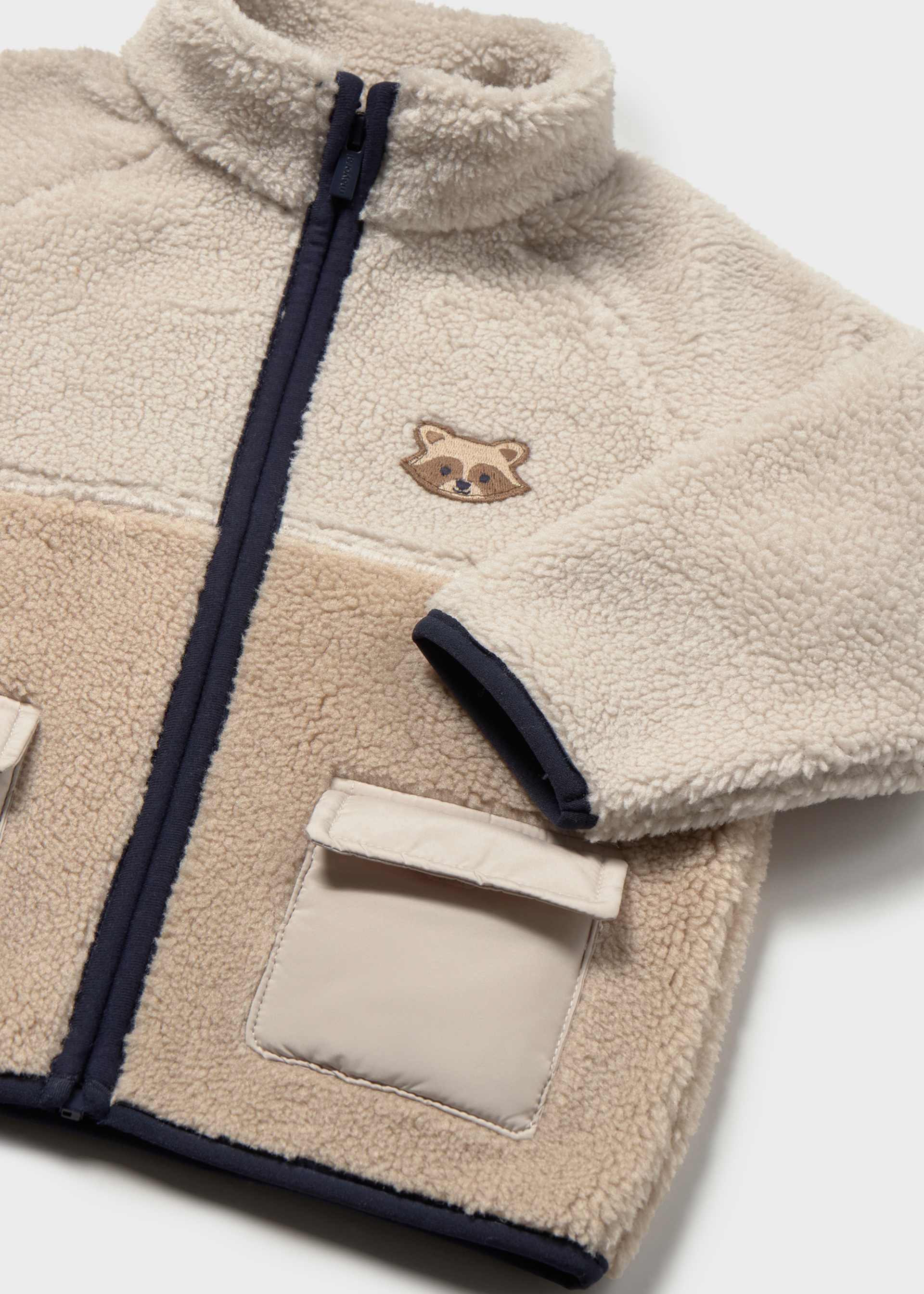 Baby sheepskin zip-up jacket