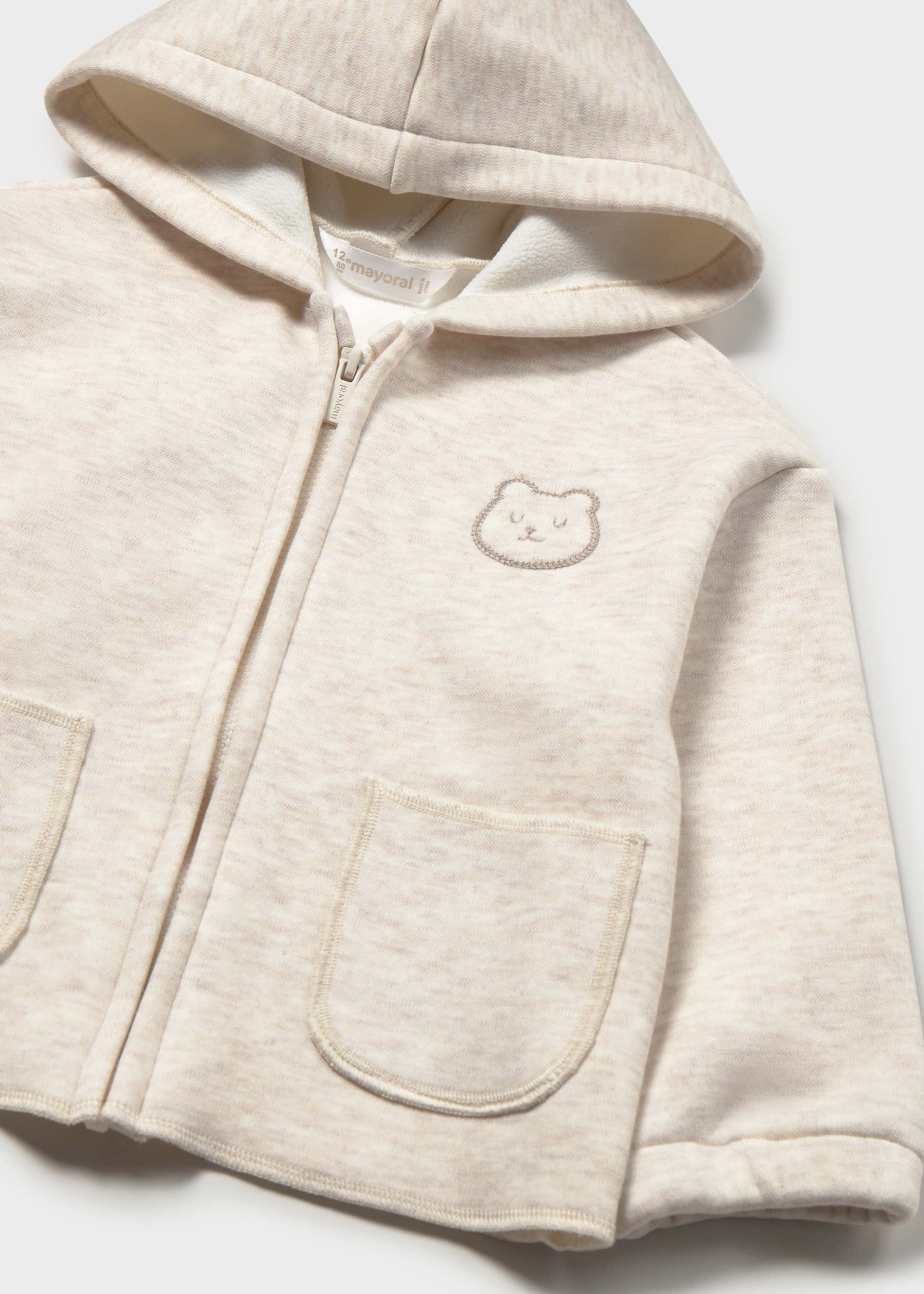 Baby zip-up hoodie with ears
