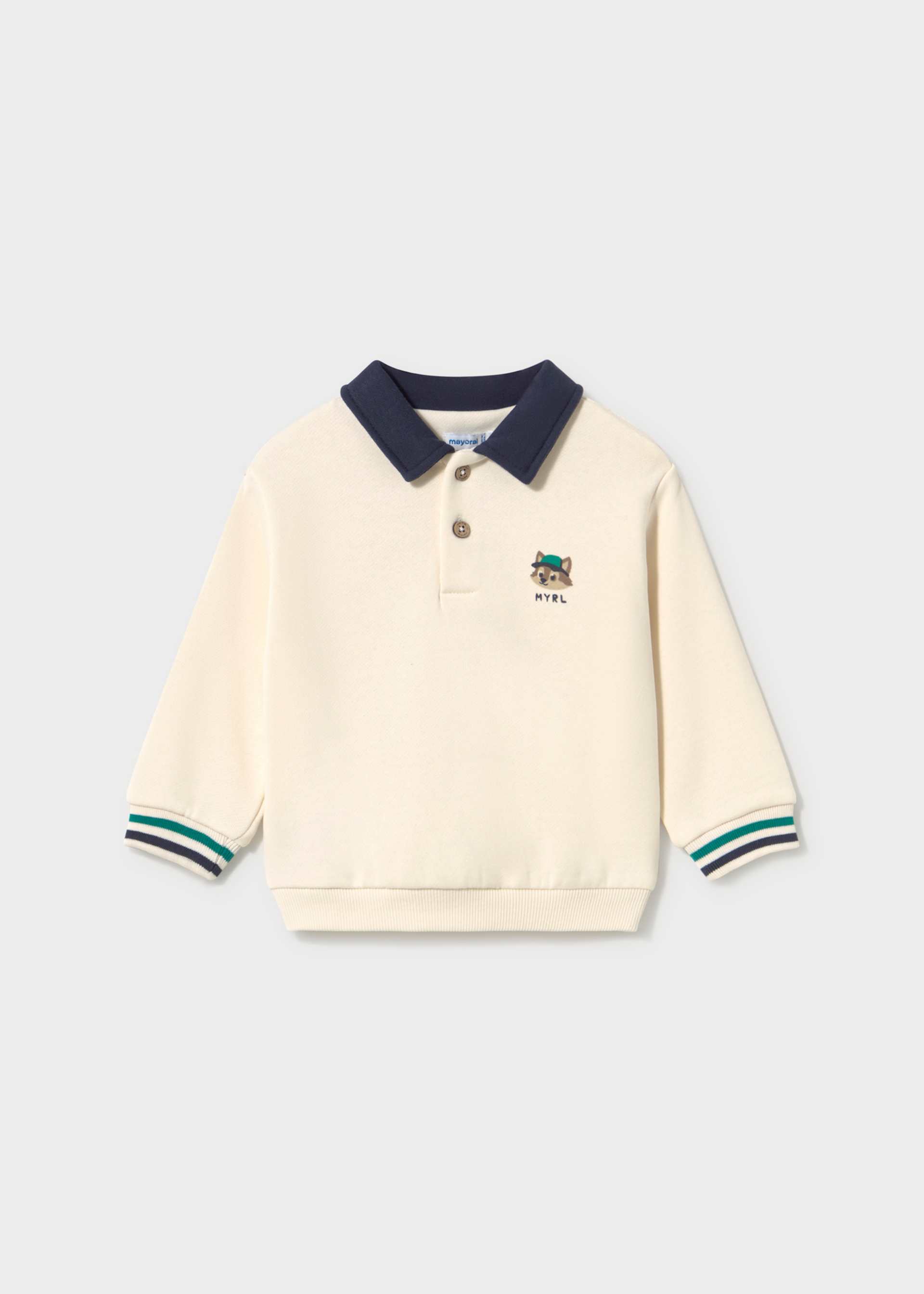 Bluza z kołnierzykiem polo z nadrukiem dla niemowlęcia