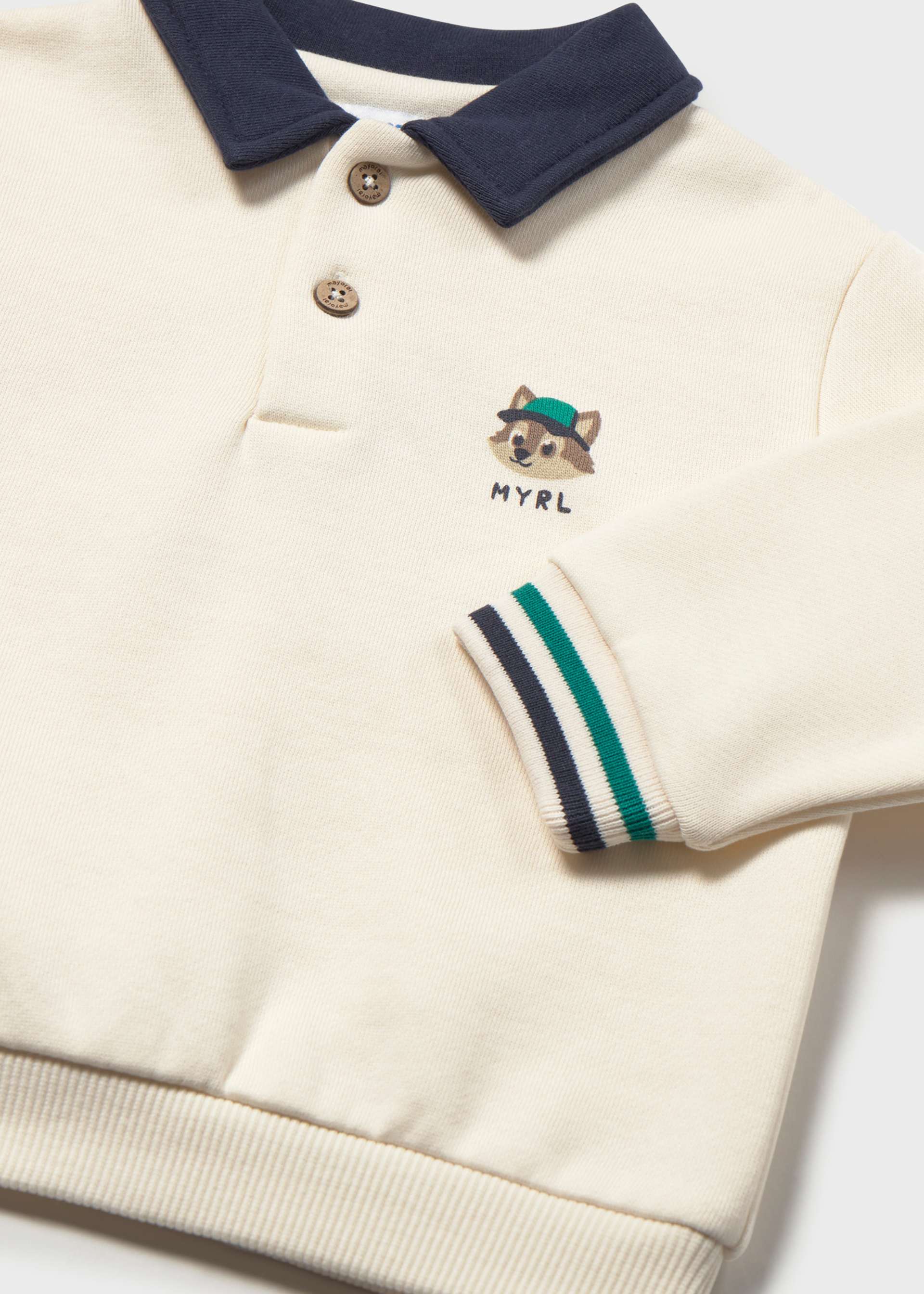 Bluza z kołnierzykiem polo z nadrukiem dla niemowlęcia