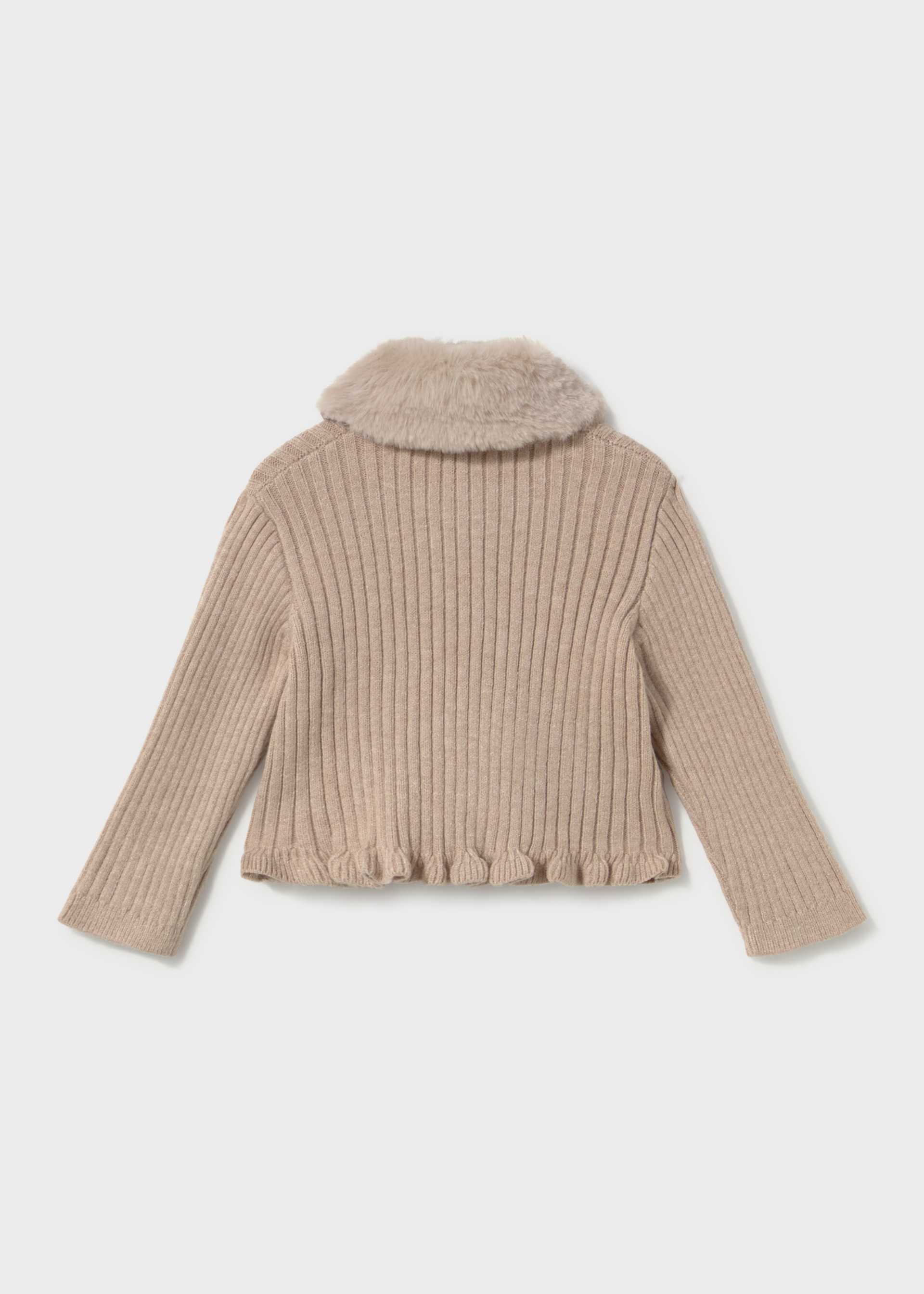 Baby fur neck cardigan