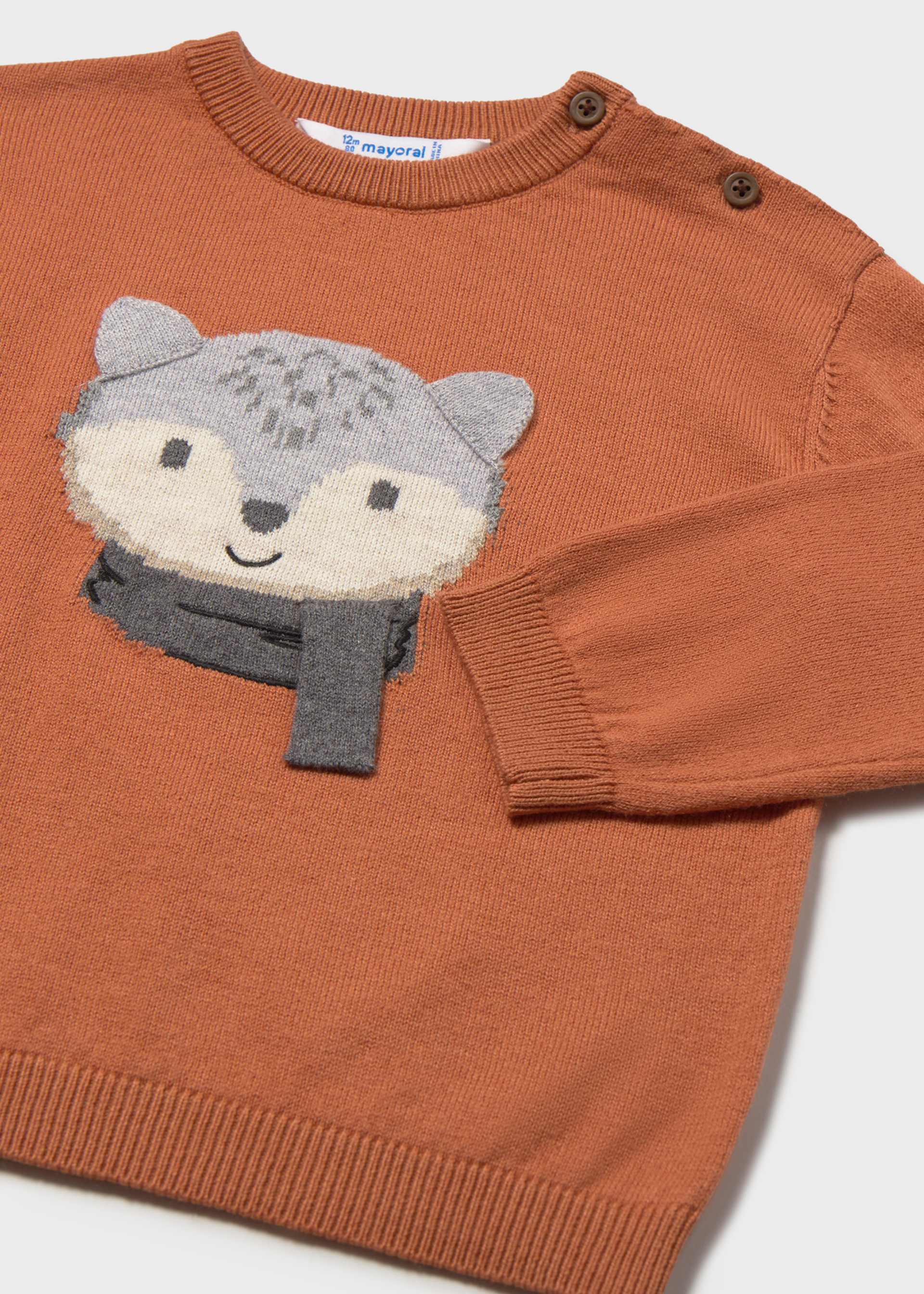 Suéter intarsia animalitos bebé