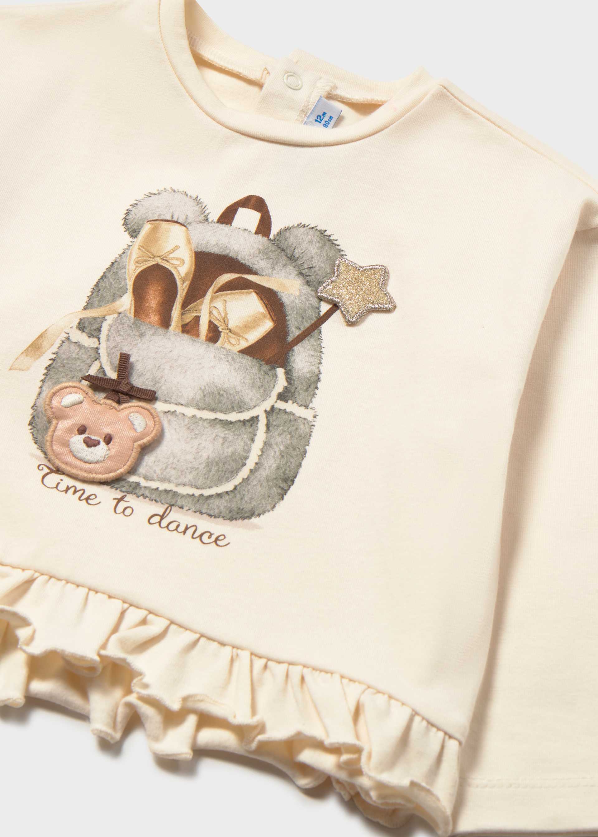 Tricou interactiv cu volane bebe