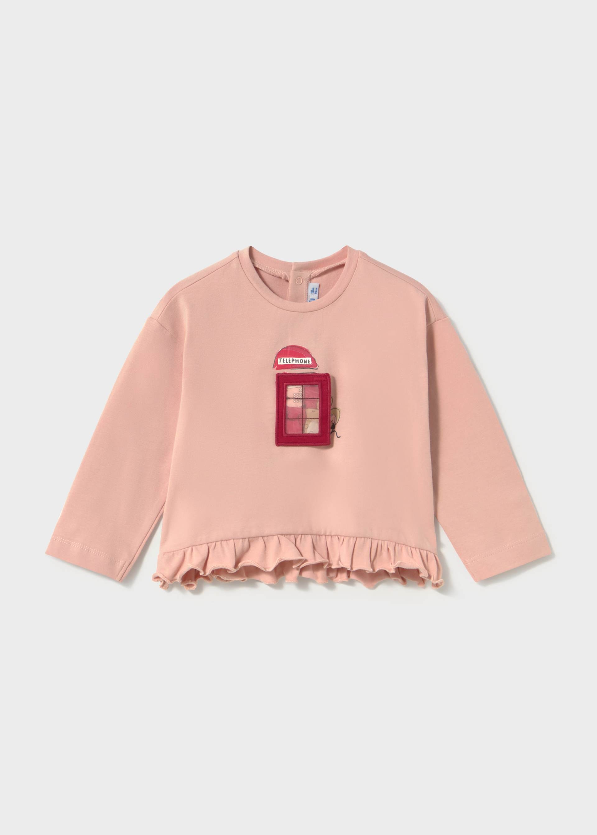 Interactive ruffled baby T-shirt