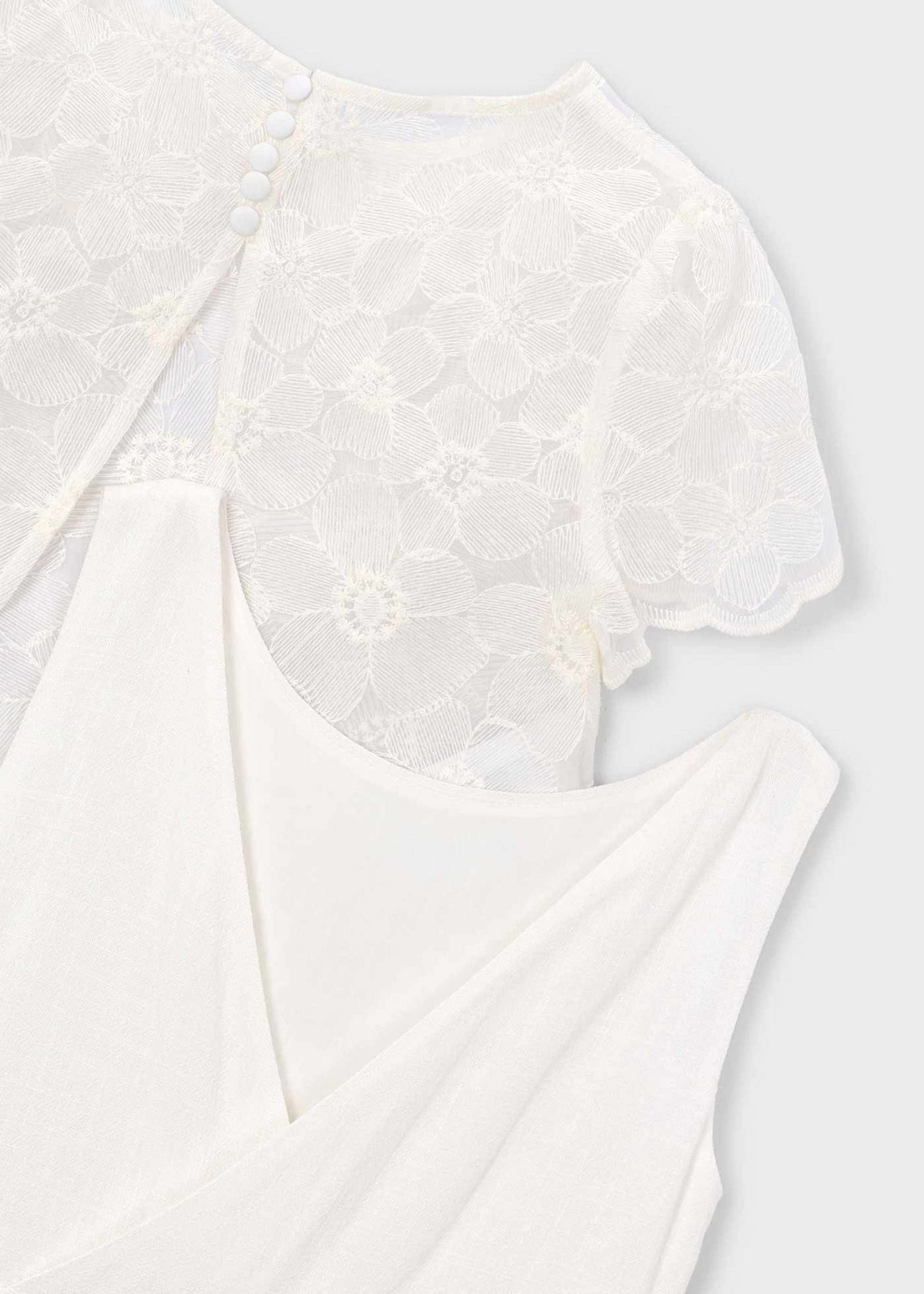 Girl jumpsuit with organza top