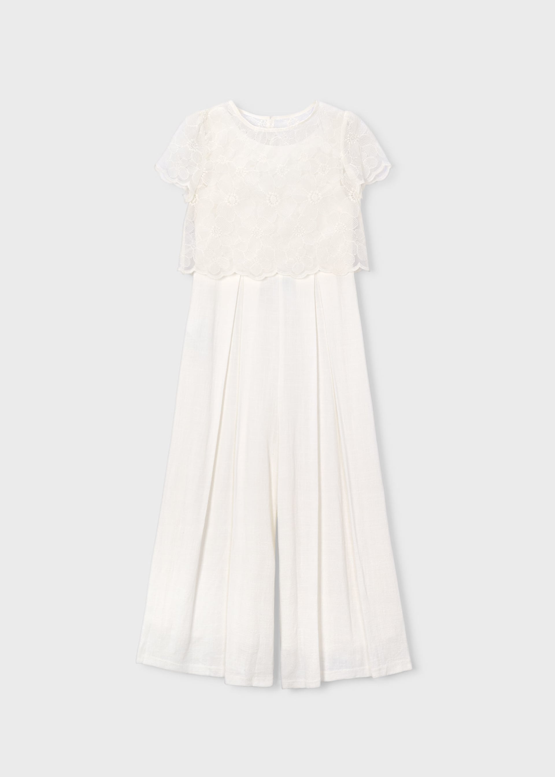 Mono Comunión con top de organza niña