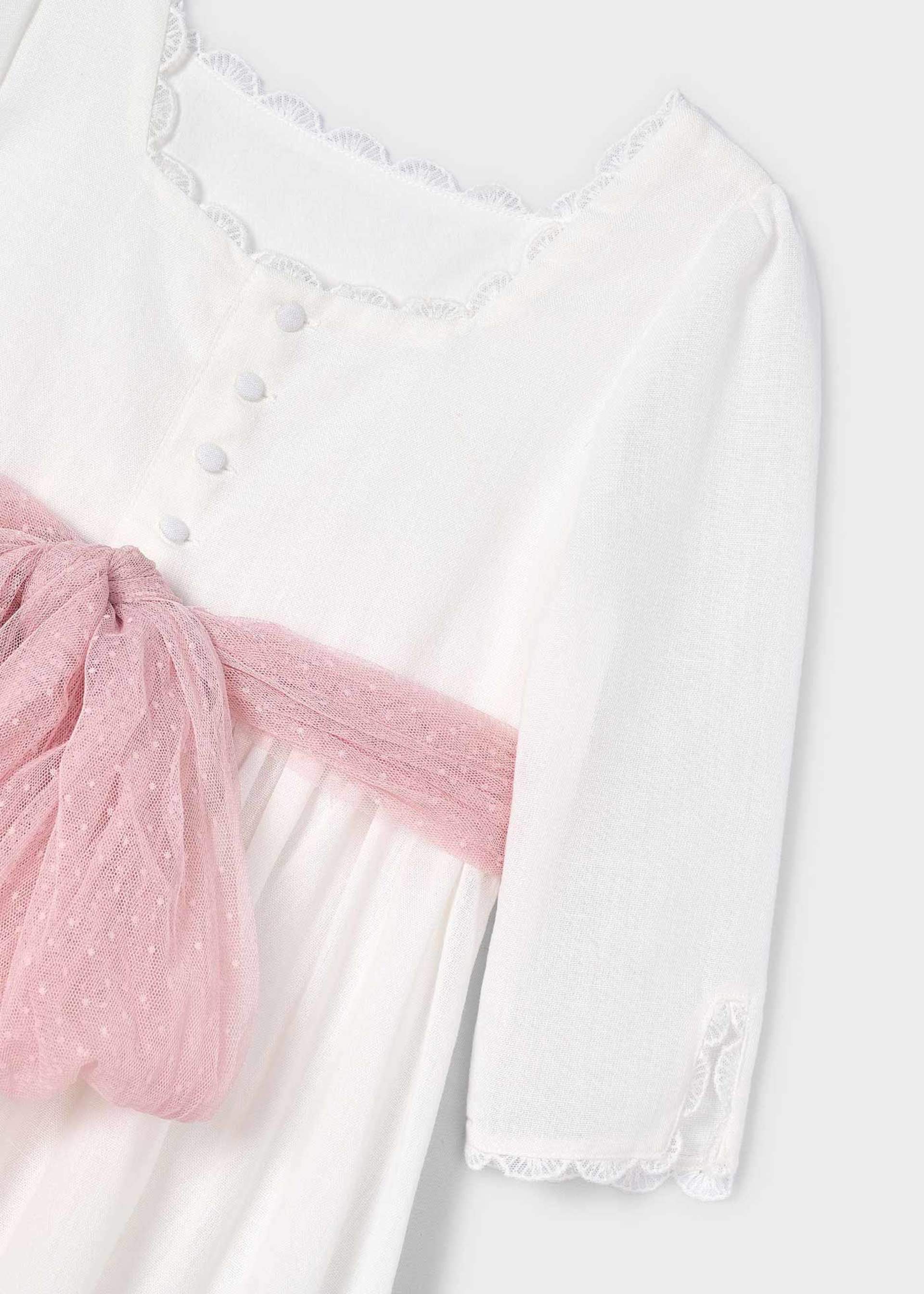 Girl communion dress with rustic effect