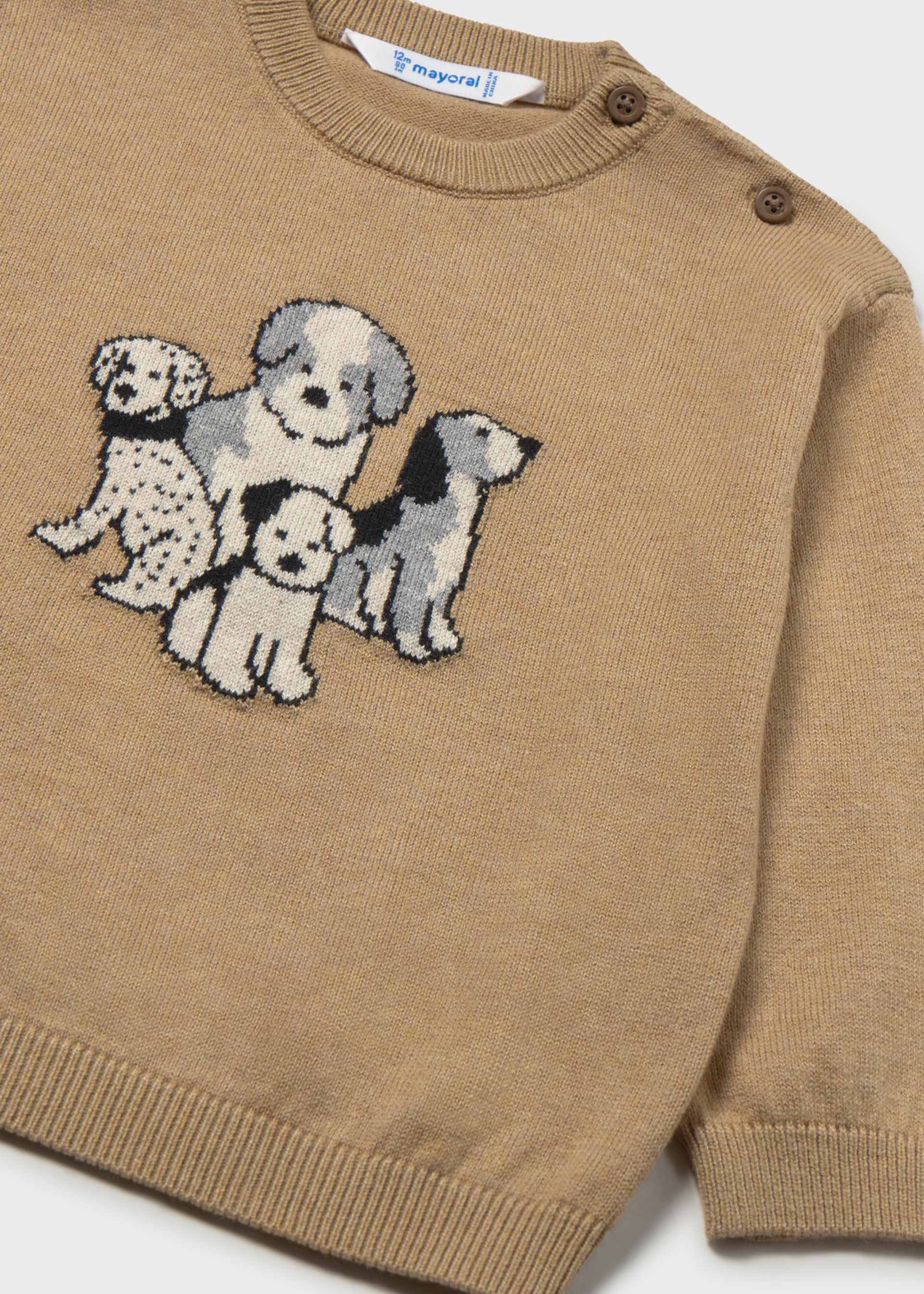 Pull intarsia animal bébé