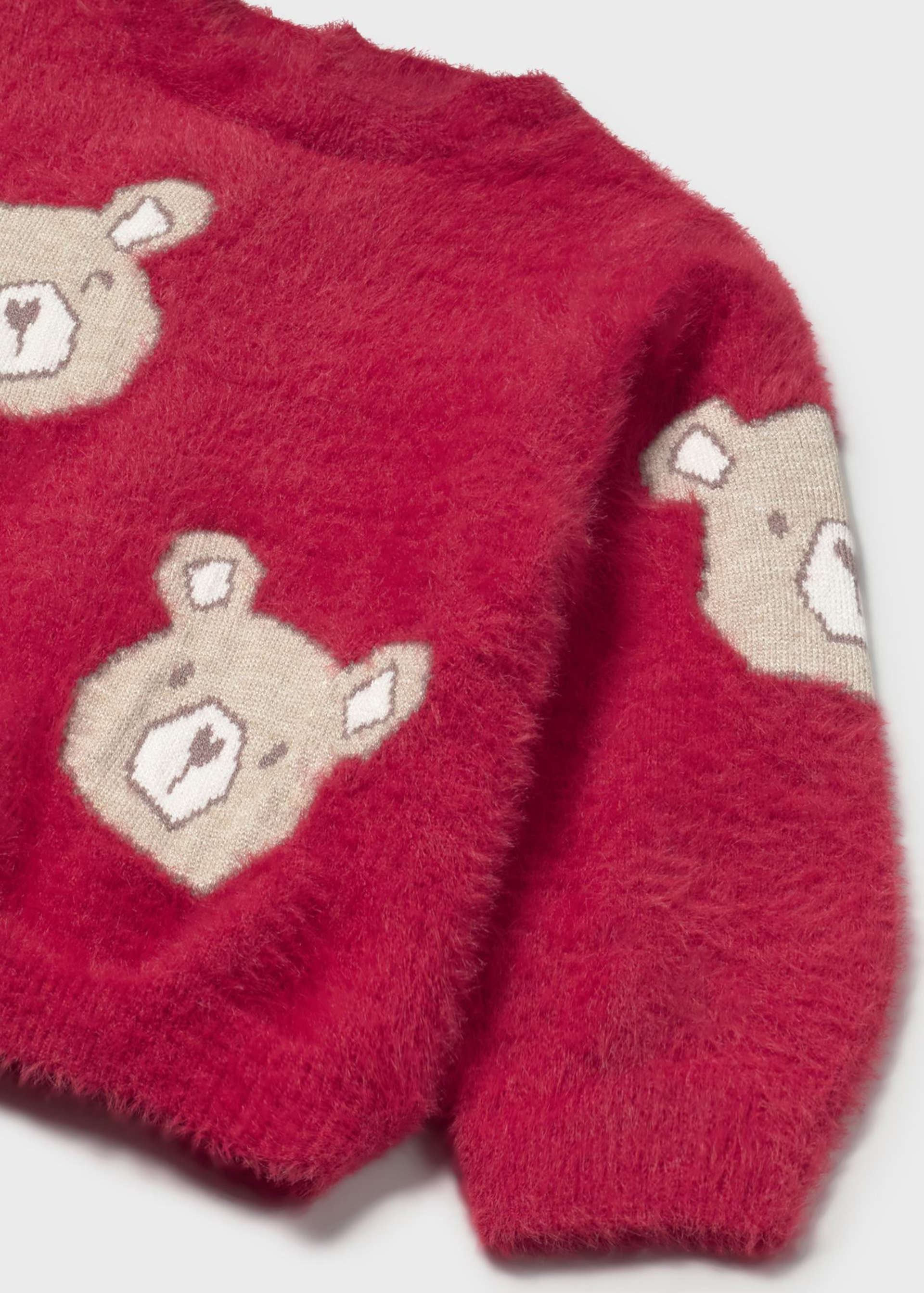 Baby Sweater with Bear Fur Detail