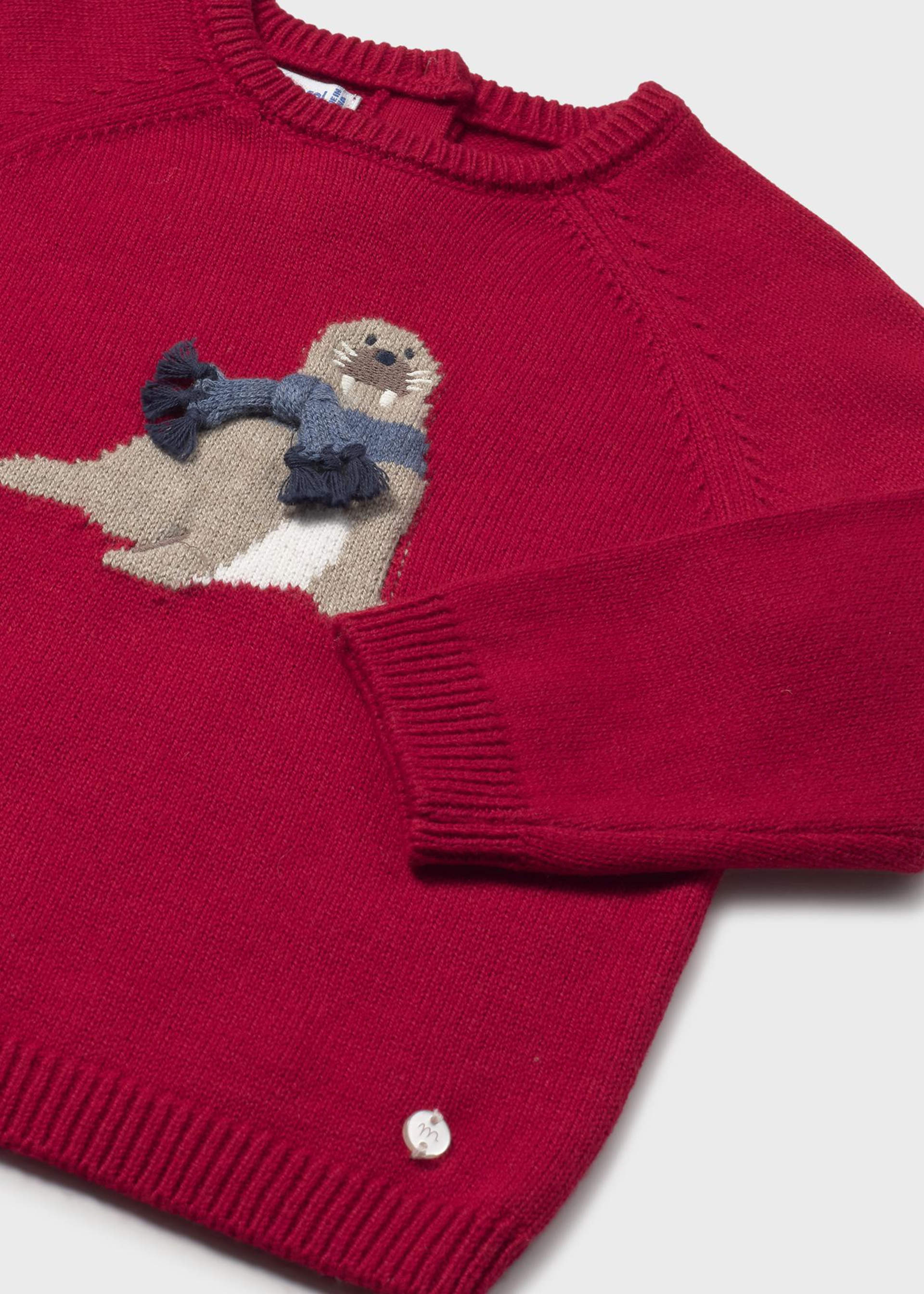Pull intarsia animal unisex bébé